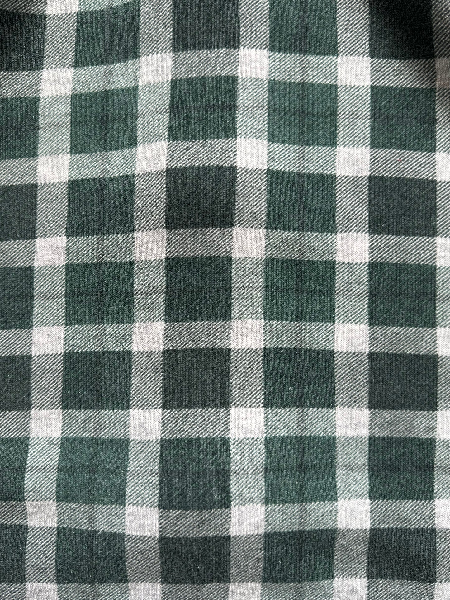 Vintage grey and green Uniqlo tartan / plaid technical zip up hoodie (M)