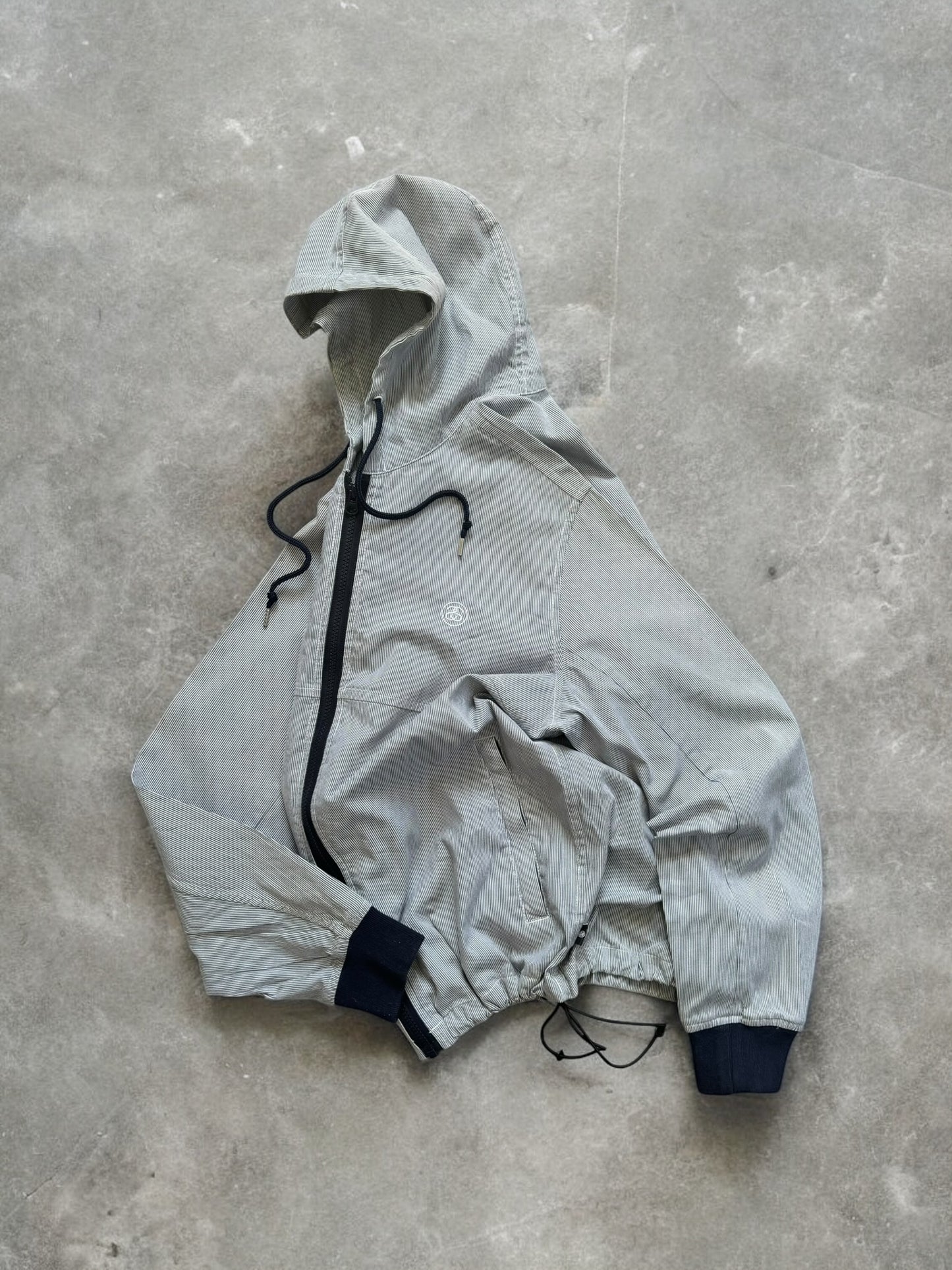 Vintage 2000's striped stussy technical jacket (M)