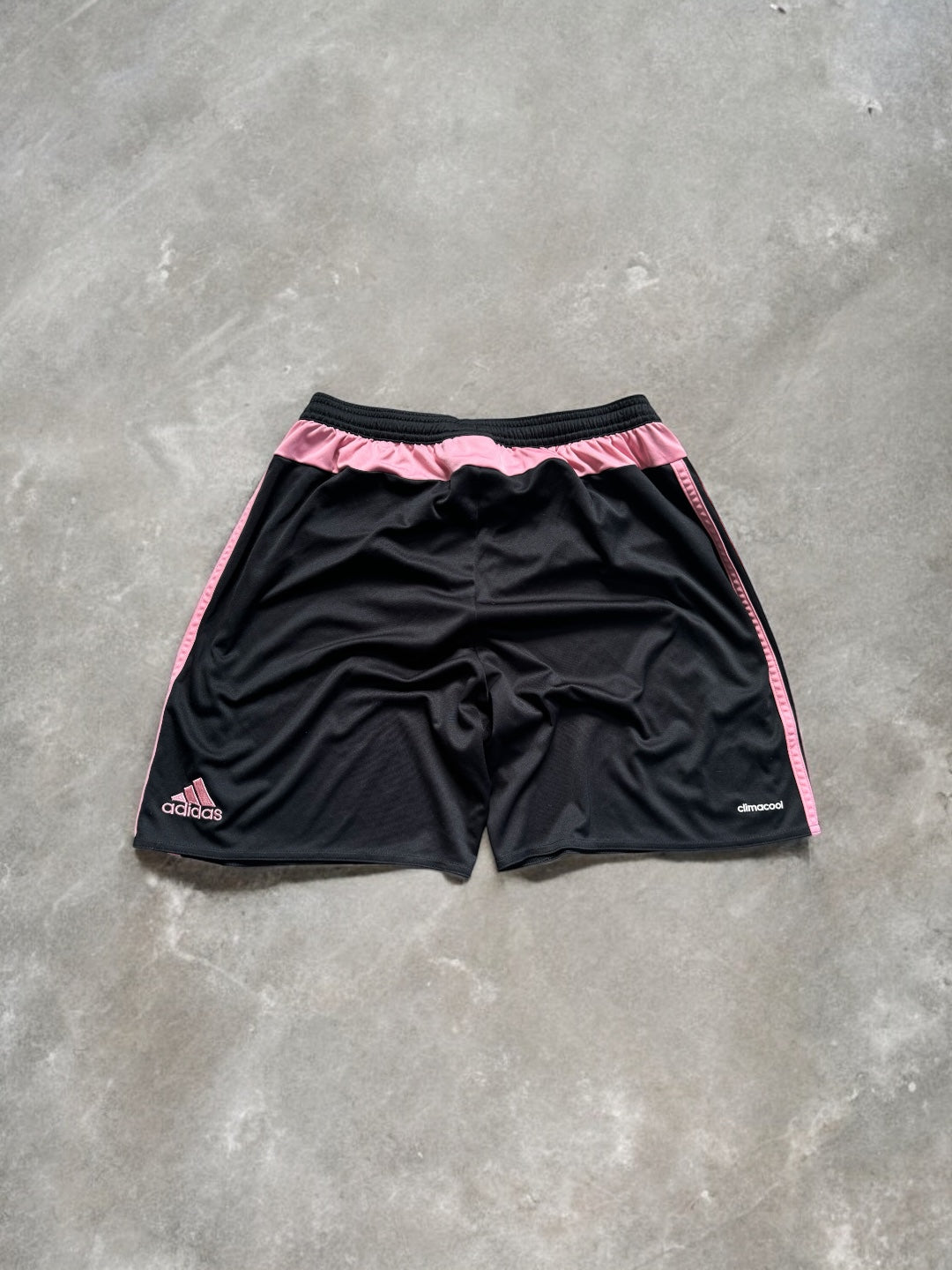 Vintage 2000's black and pink Adidas Juventus football shorts (M)
