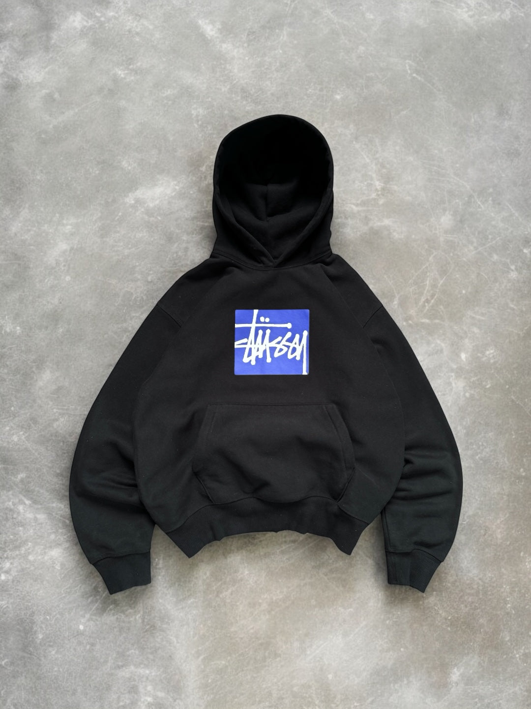 Vintage 2000's Stussy graphic print logo hoodie (M)