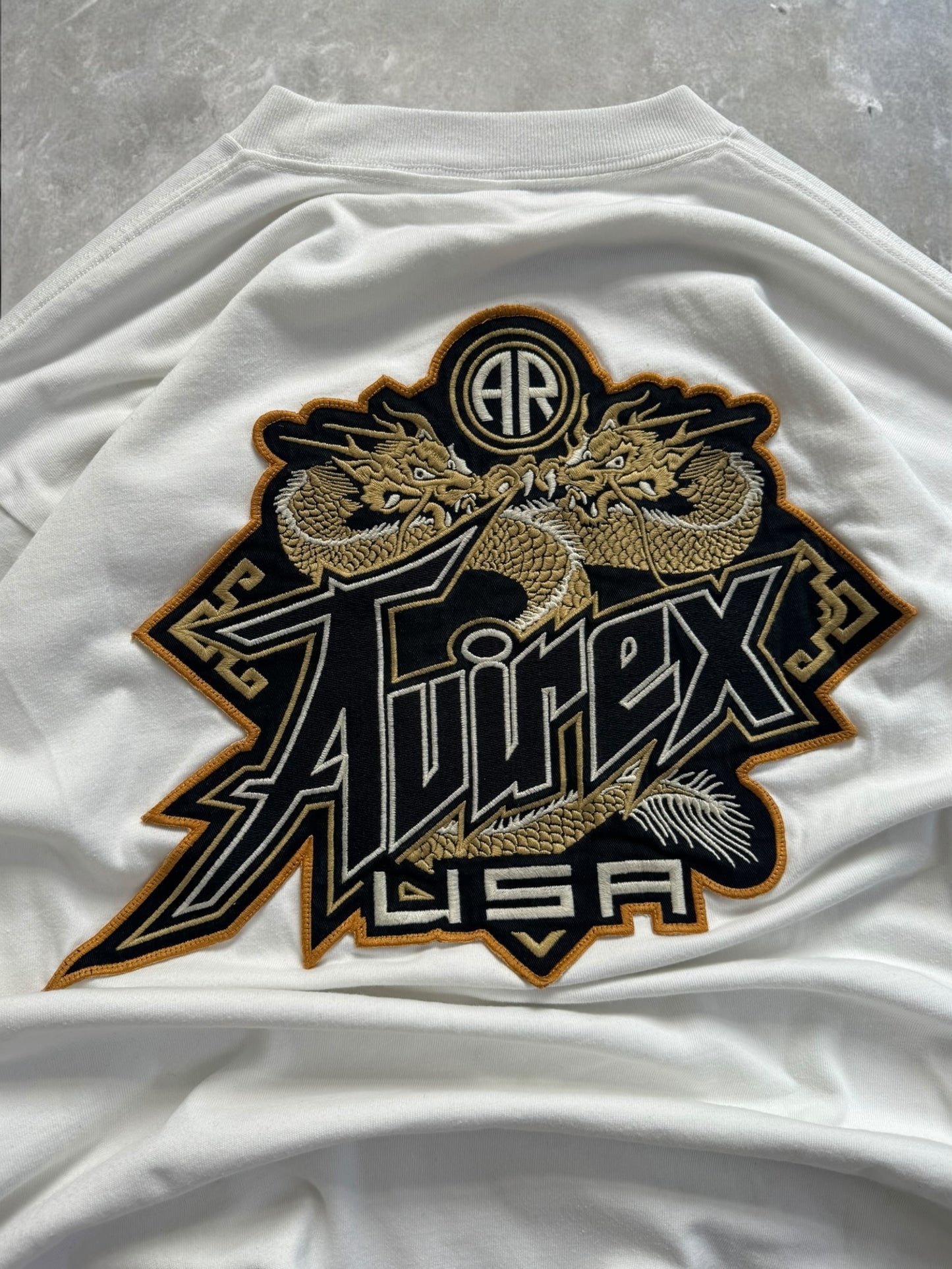 Vintage 2000's Avirex dragon embroidered long sleeve t shirt (M)