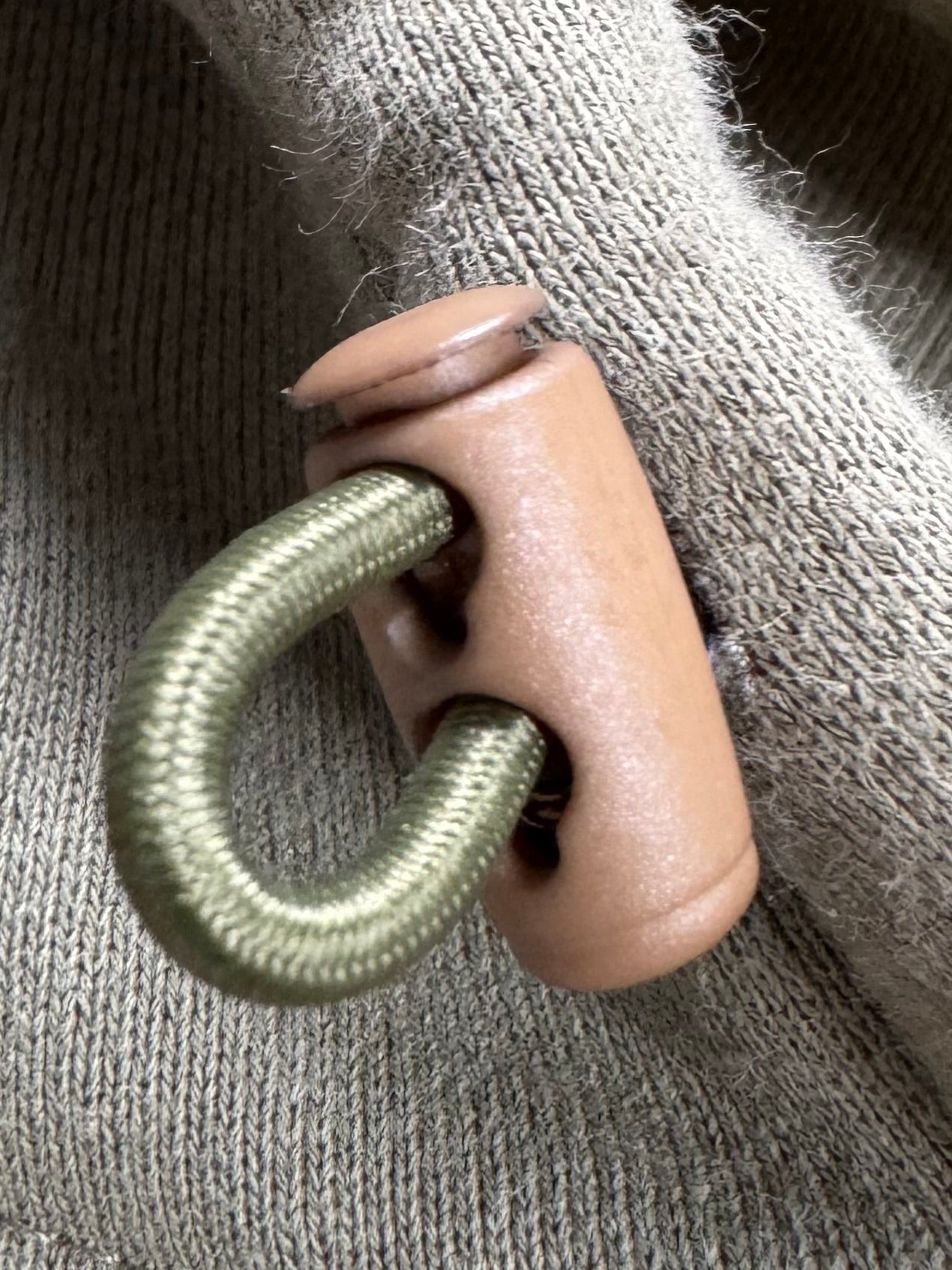 Vintage sage / khaki green Stussy technical cargo hoodie (M)
