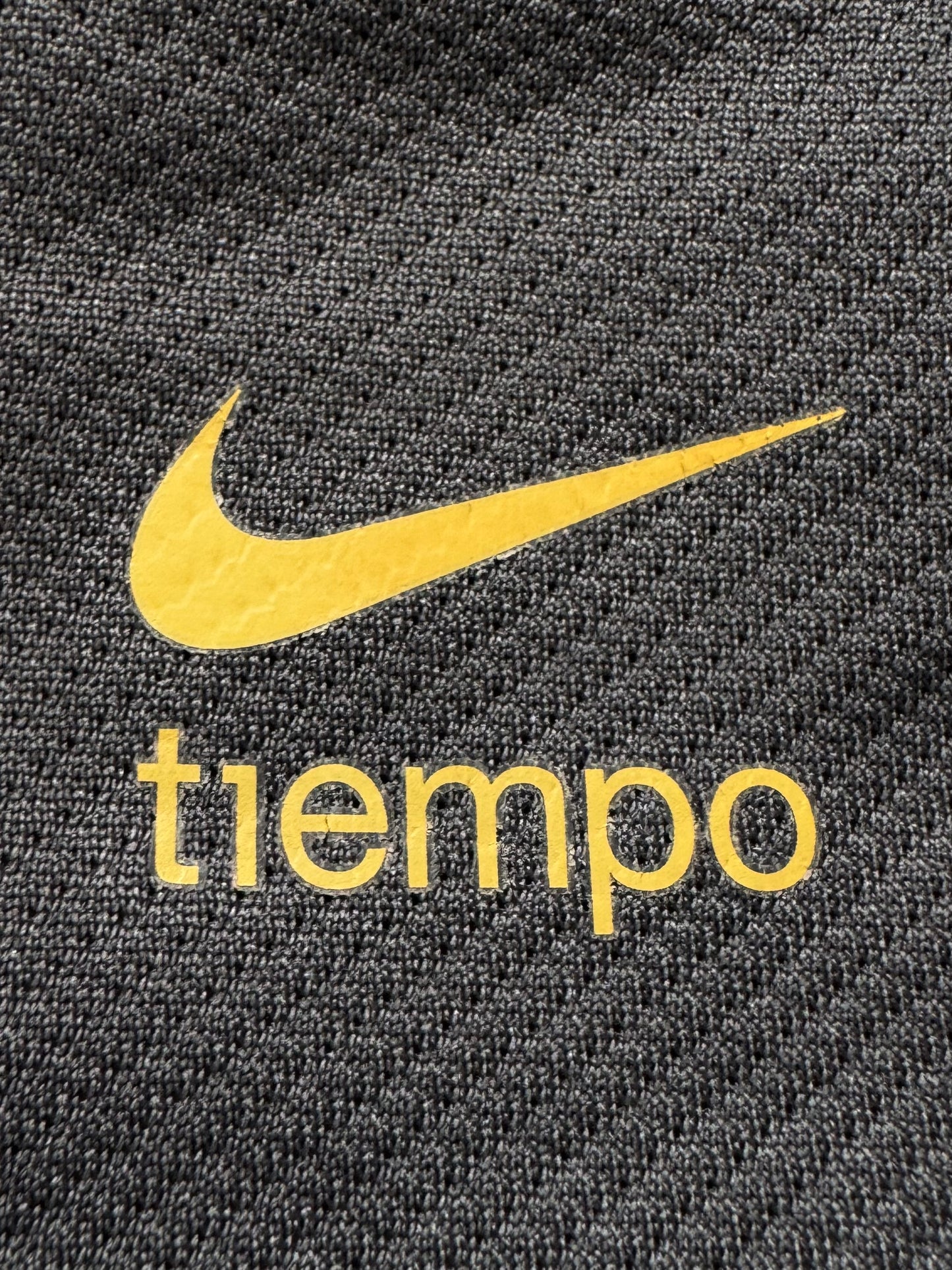 Vintage 2000's Nike T90 swoosh crest logo printed graphic two tone technical panelled t shirt (XL)