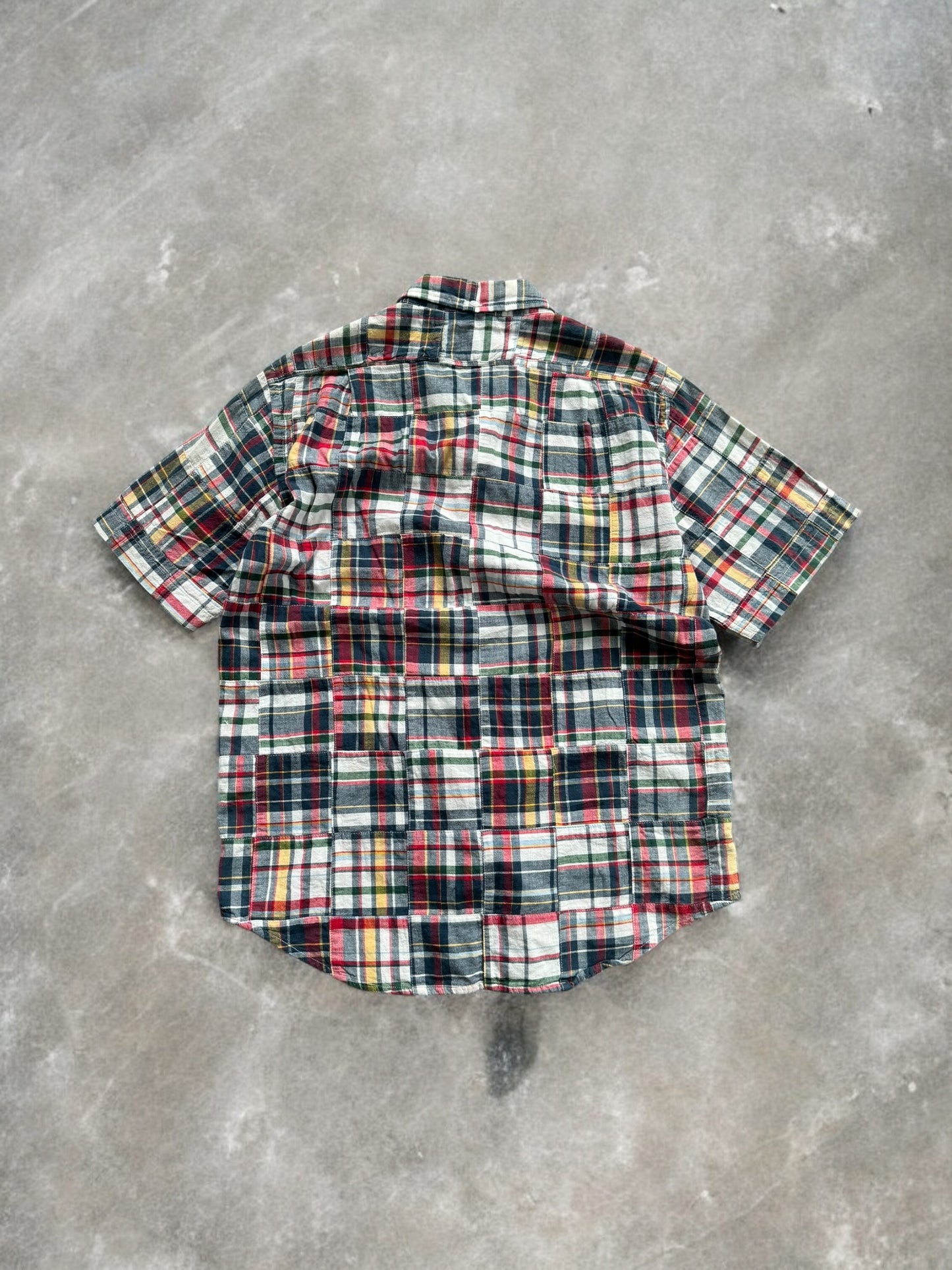 Vintage 90's tartan Bape cut and sewn shirt (S)