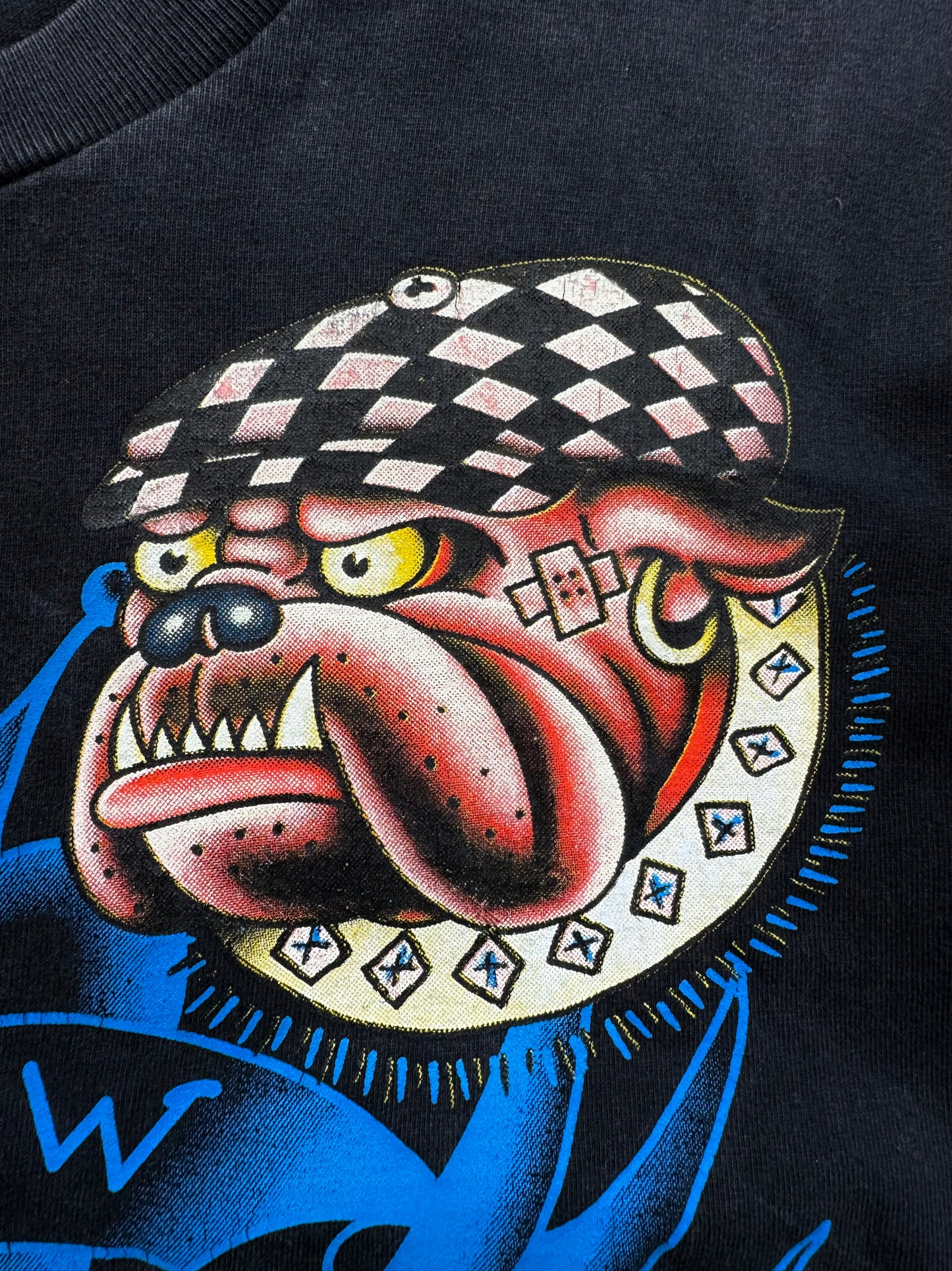 Vintage 2000's Y2K black and blue Ed Hardy by Christian Audigier graphic t shirt (S)