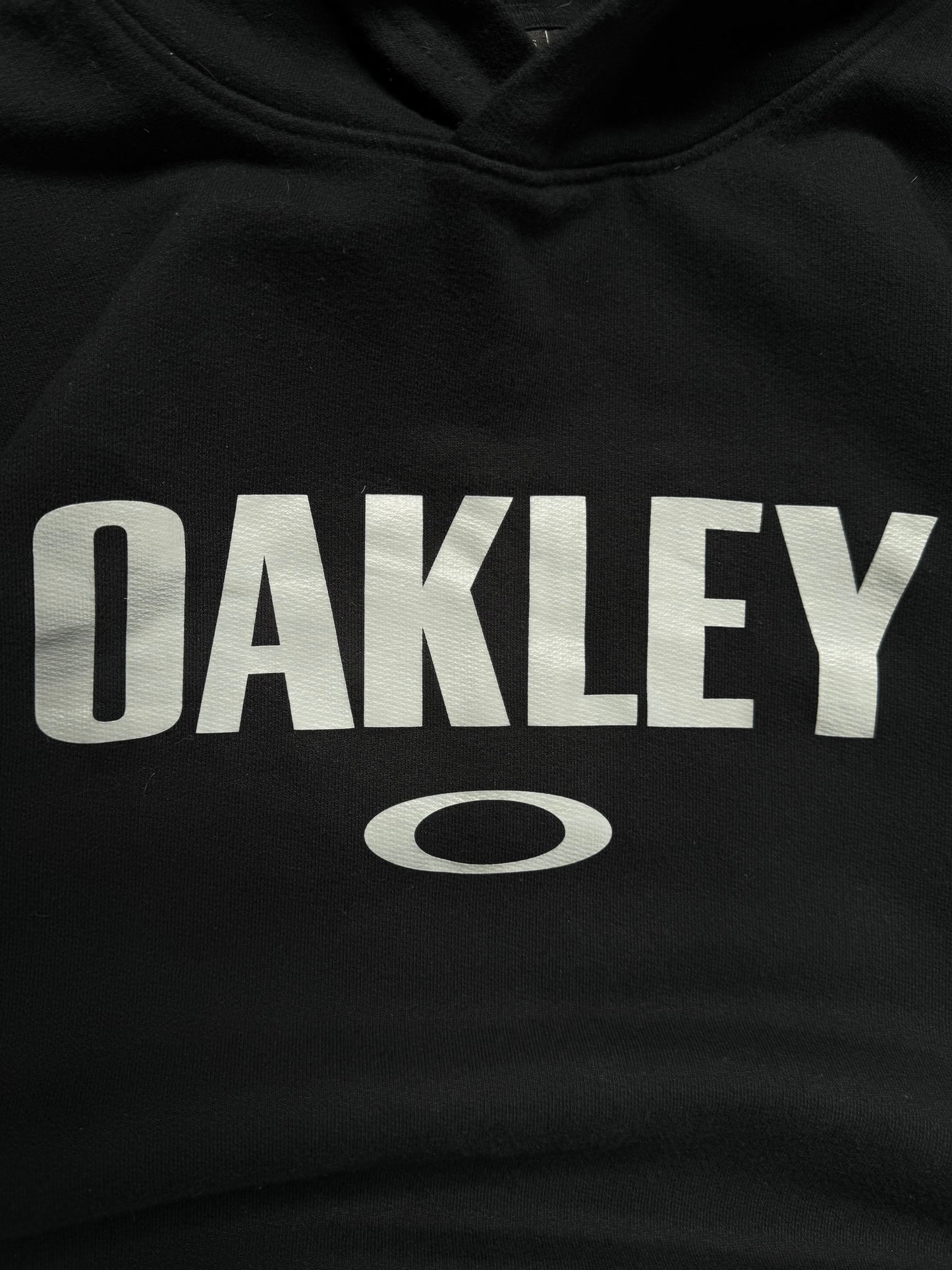 Vintage 2000's Oakley graphic print centre logo hoodie (S)