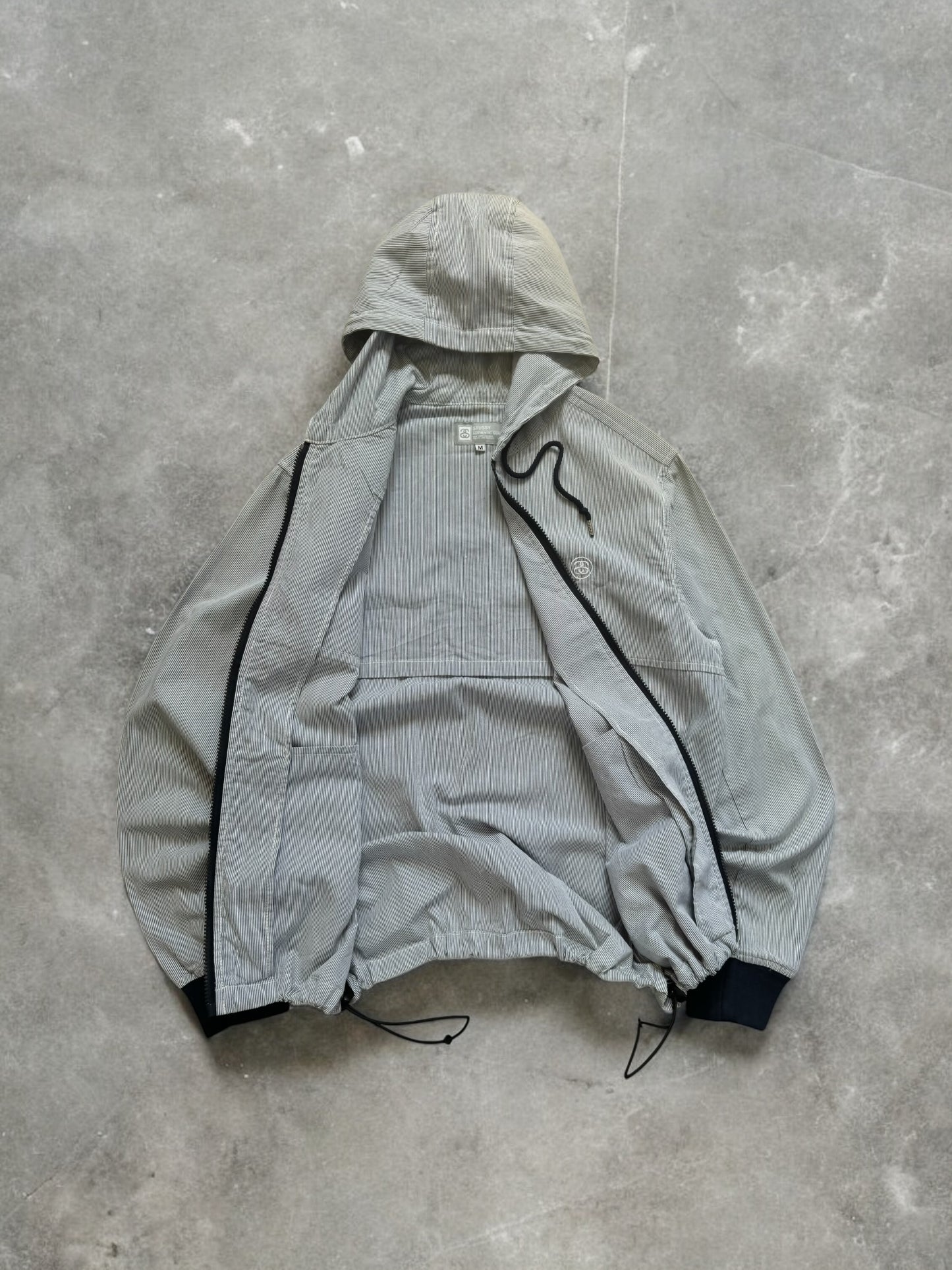Vintage 2000's striped stussy technical jacket (M)