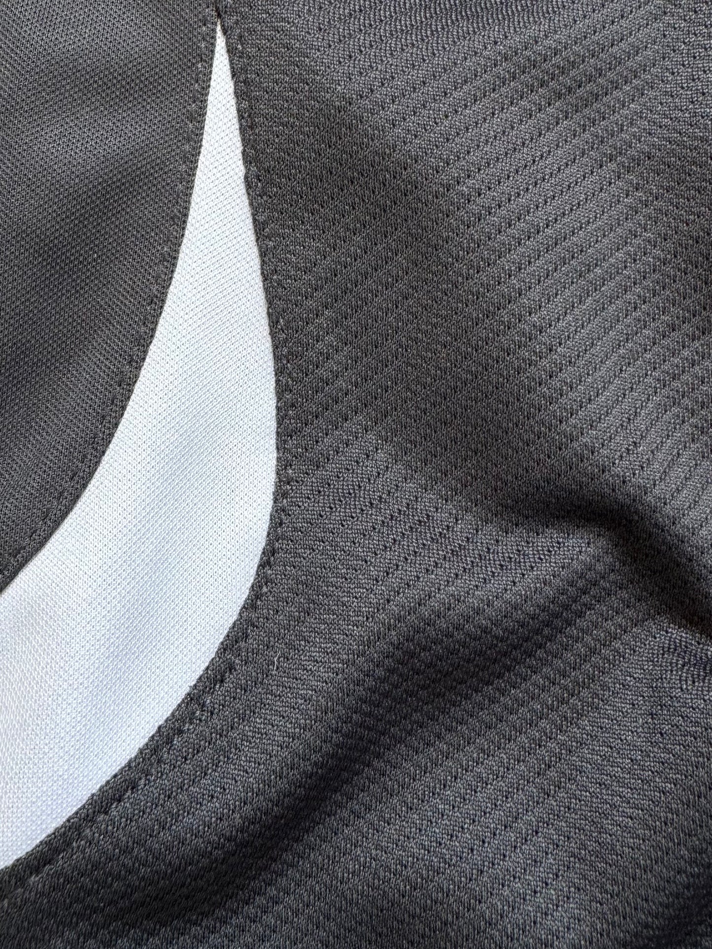 Vintage 2000's Nike T90 swoosh crest logo printed graphic two tone technical panelled t shirt (XL)