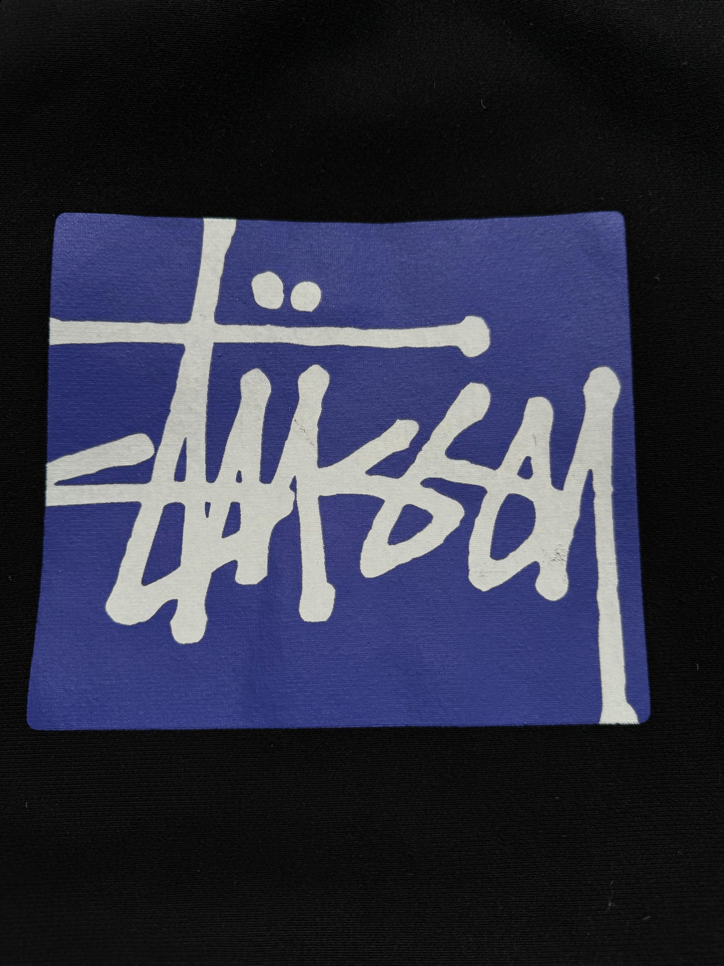 Vintage 2000's Stussy graphic print logo hoodie (M)