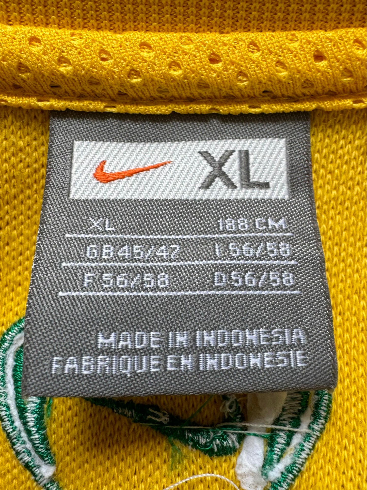 Vintage 2000's green and yellow Nike Brazil football track jacket (XL)