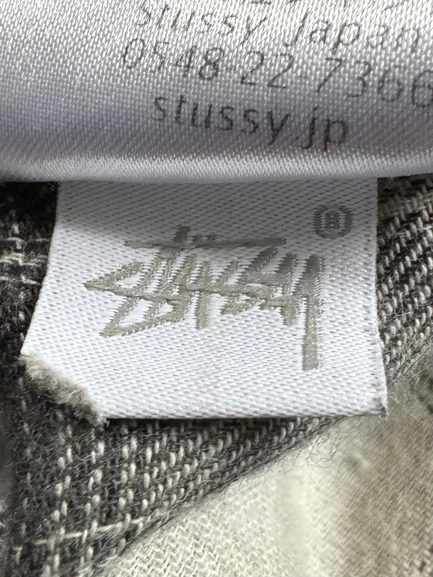 Vintage Stussy spell out logo tartan / plaid hoodie (S)