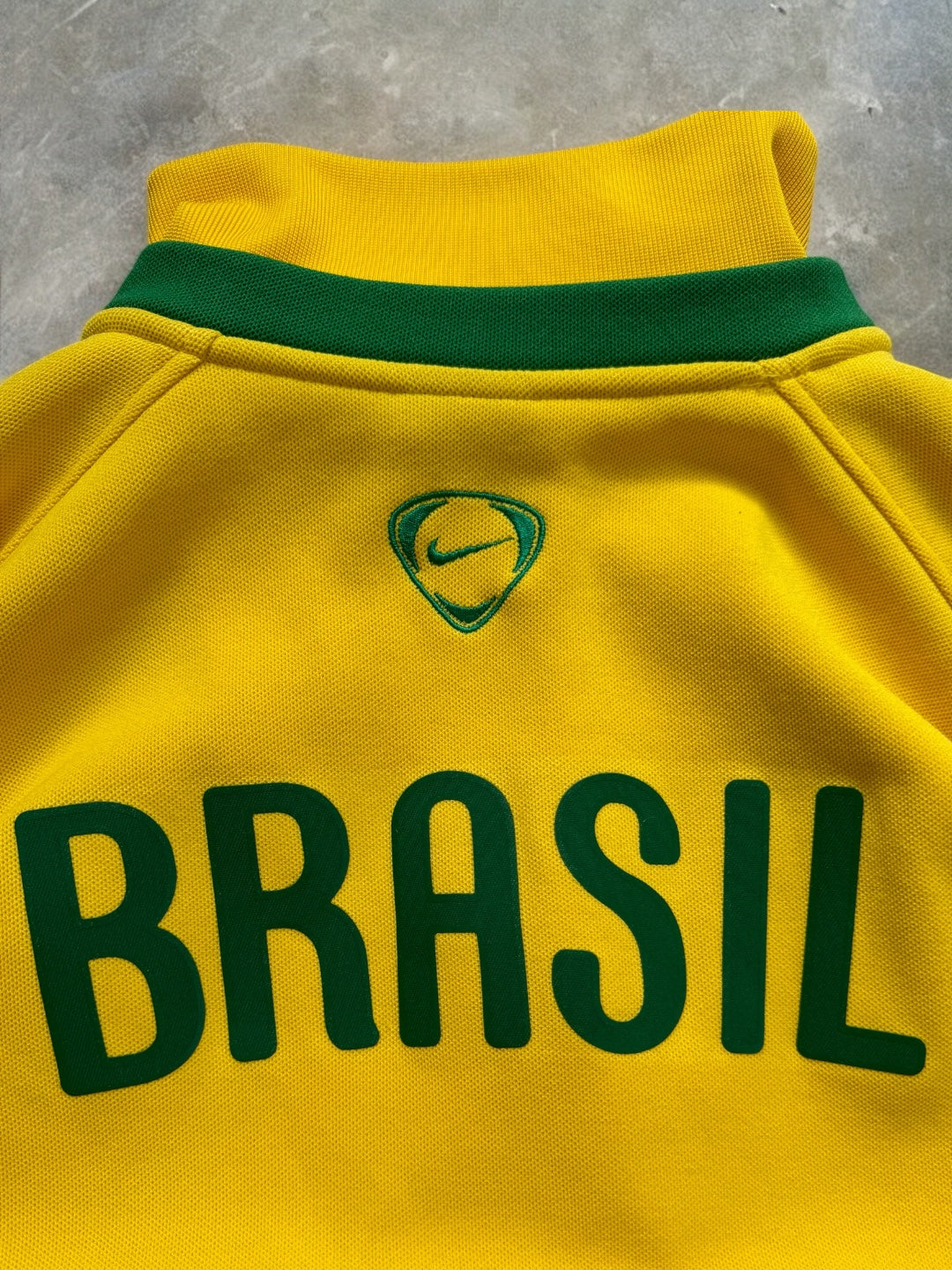 Vintage 2000's green and yellow Nike Brazil football track jacket (XL)
