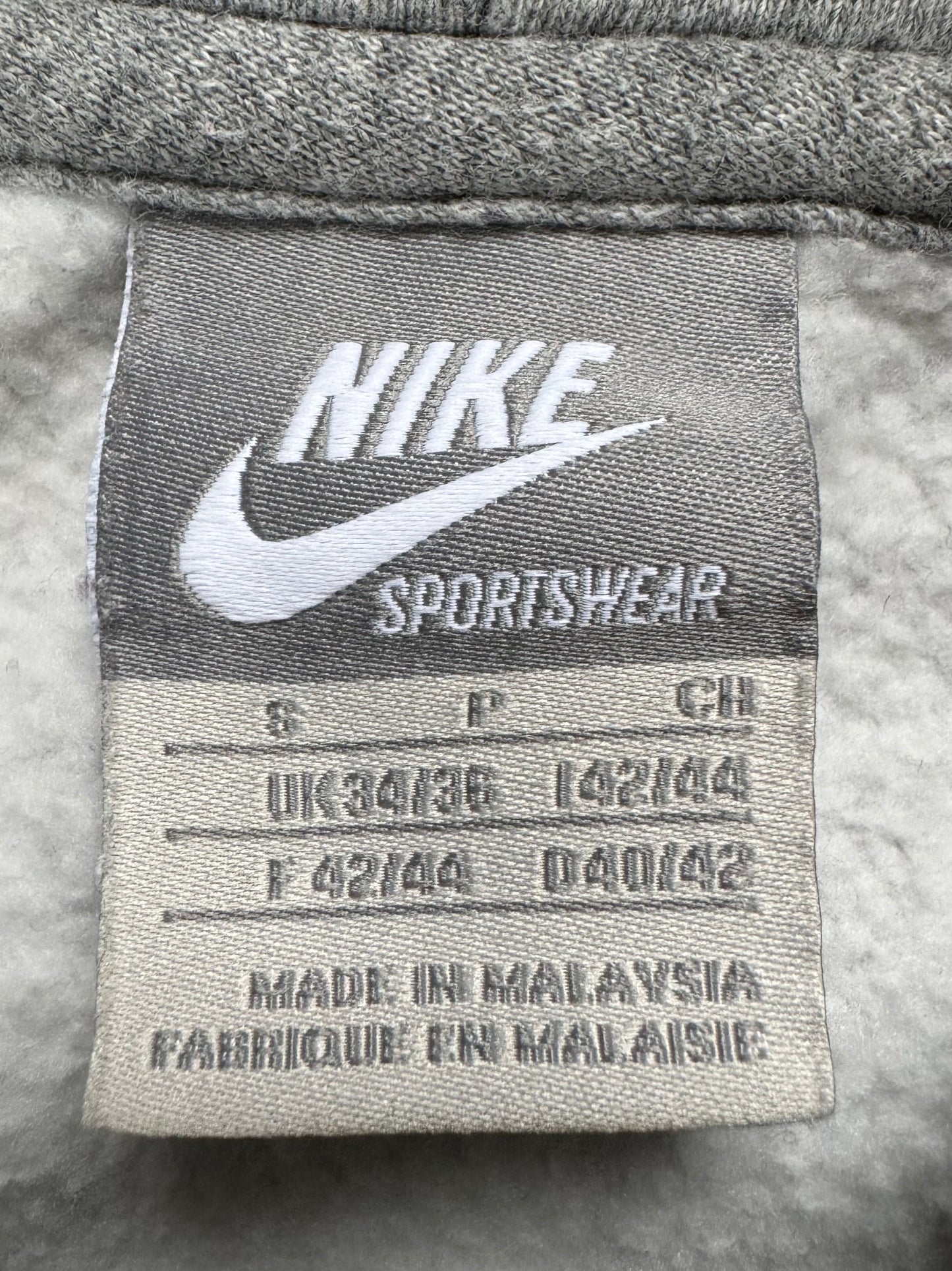 Vintage 2000's Y2K grey and blue Nike embroidered striped print hoodie (S)