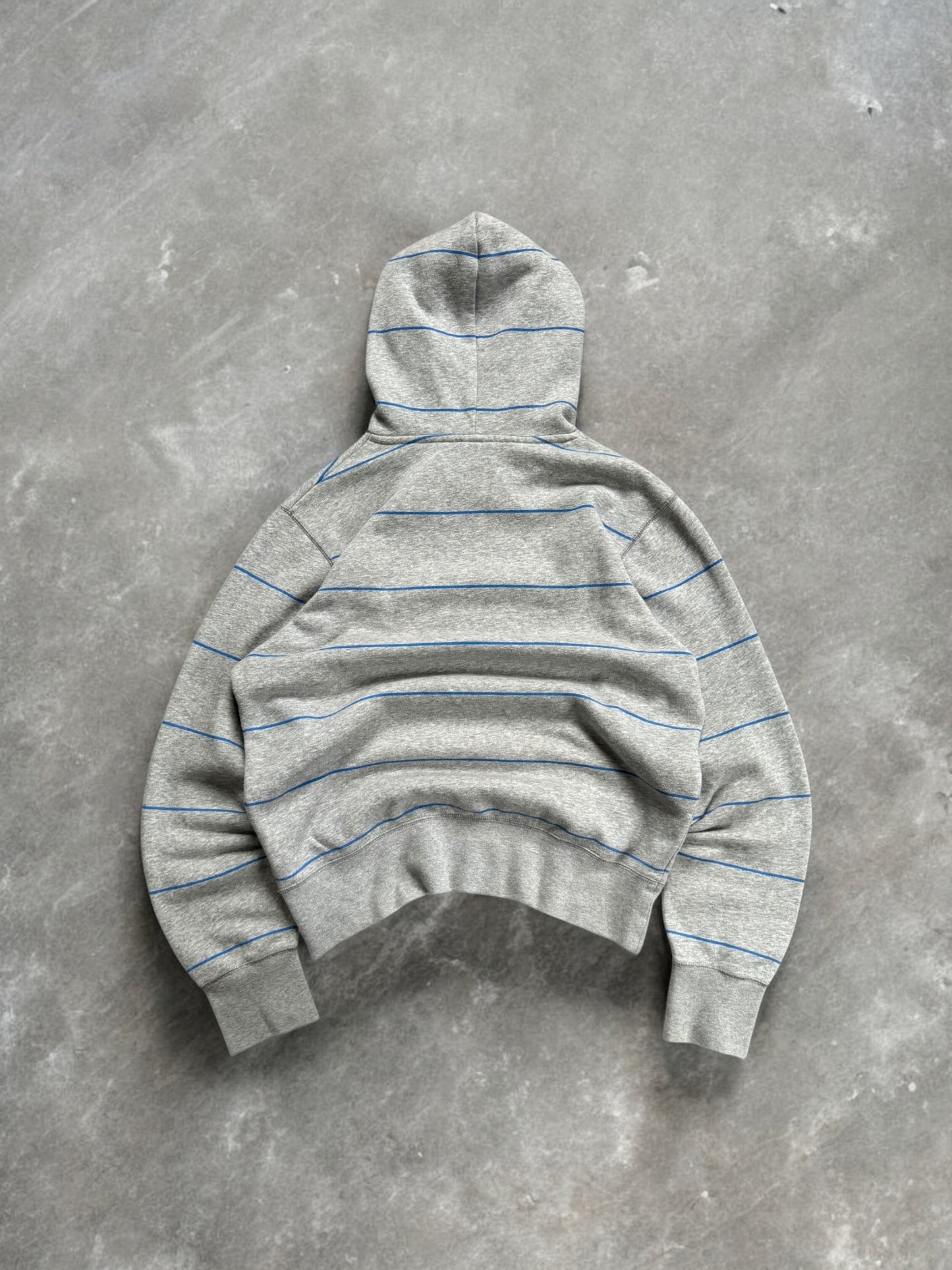 Vintage 2000's Y2K grey and blue Nike embroidered striped print hoodie (S)