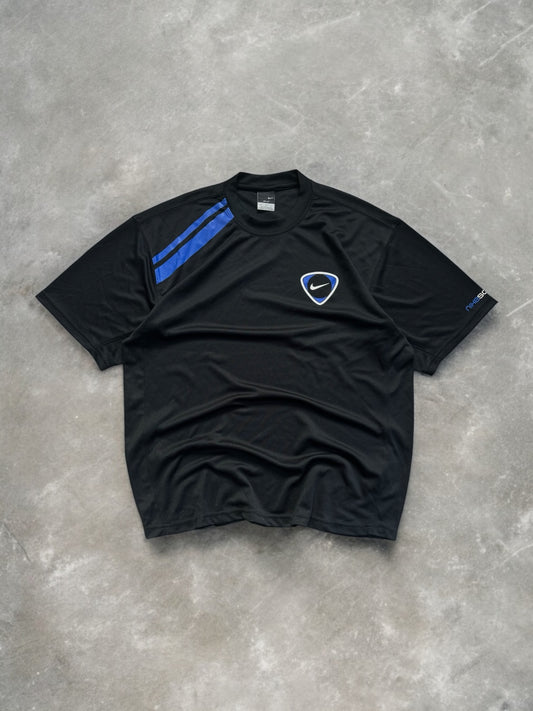 Vintage 2000's Nike T90 swoosh crest logo printed graphic two tone t shirt (M)