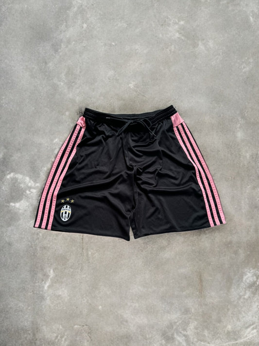 Vintage 2000's black and pink Adidas Juventus football shorts (M)