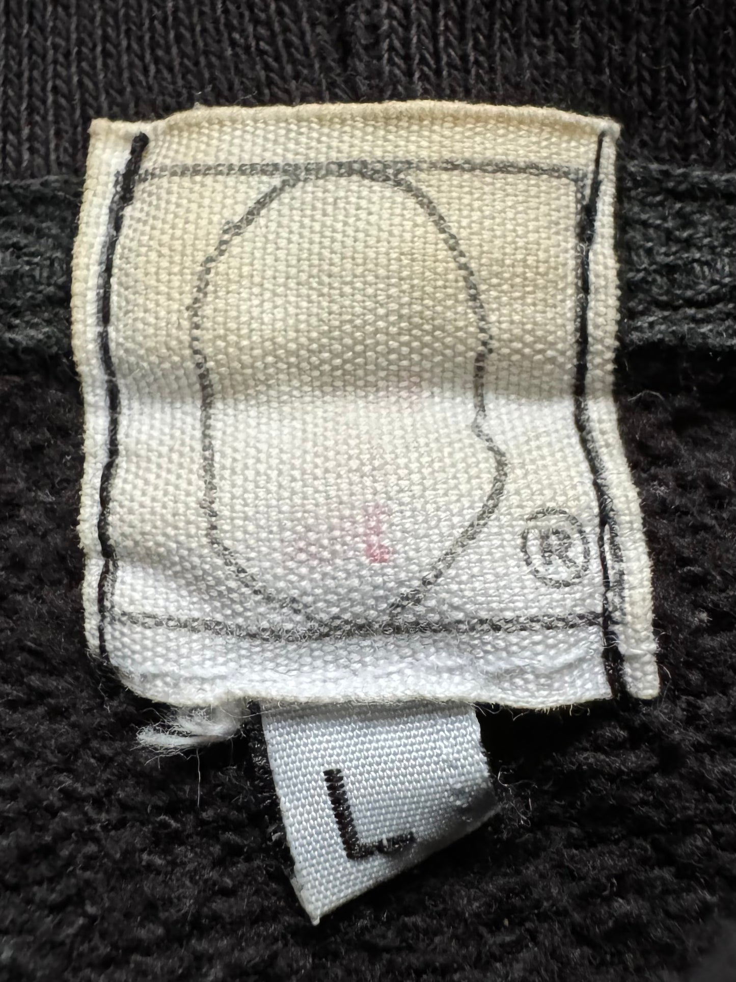Vintage 90's faded black and white Bape graphic hoodie (L)