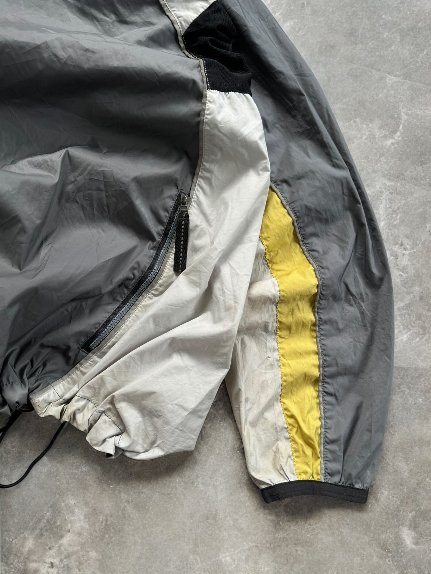 Vintage 90's grey black and white Nike technical jacket (XL)