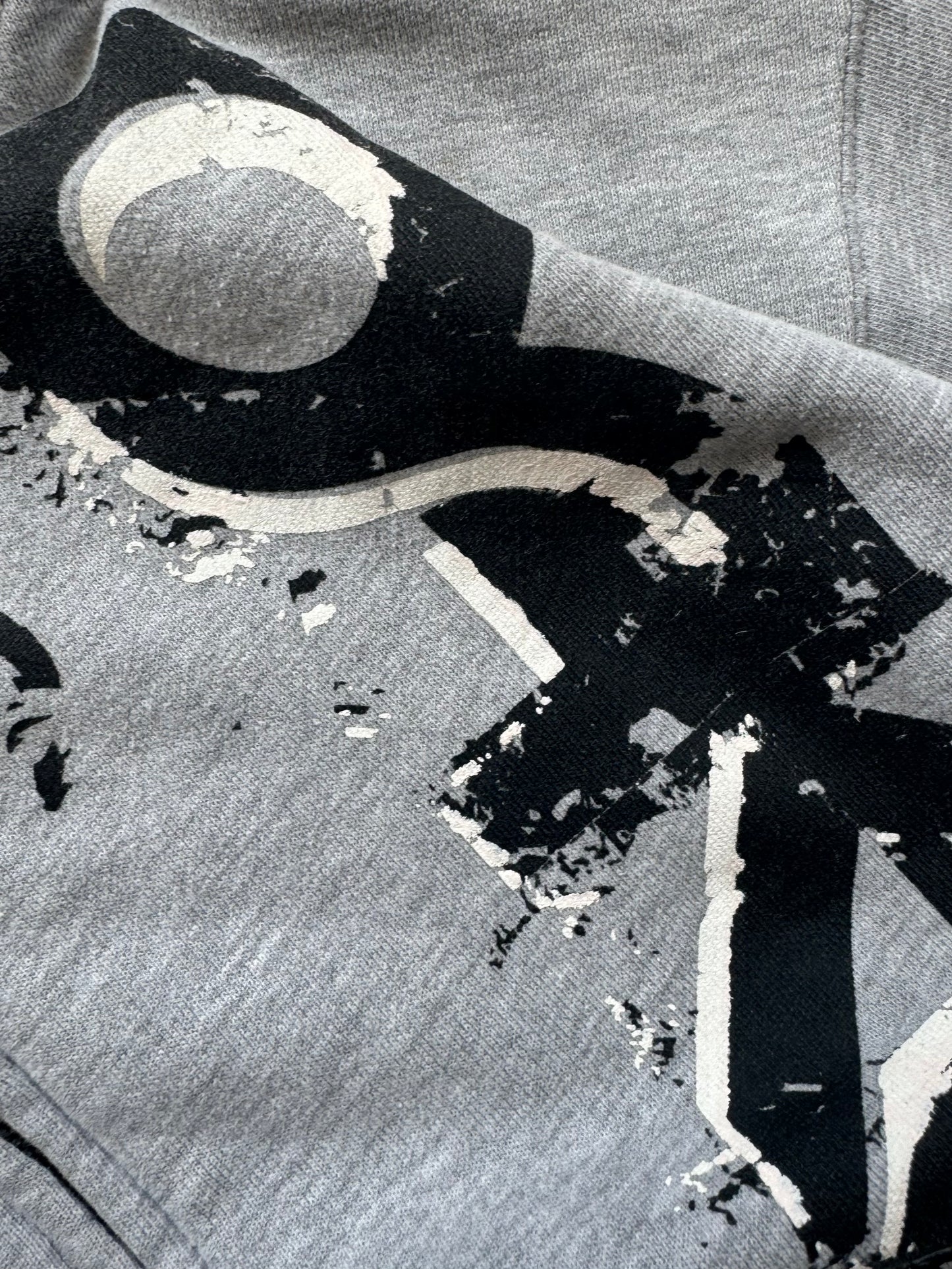 Vintage 2000's grey and black Oakley graphic print logo zip up hoodie (S)