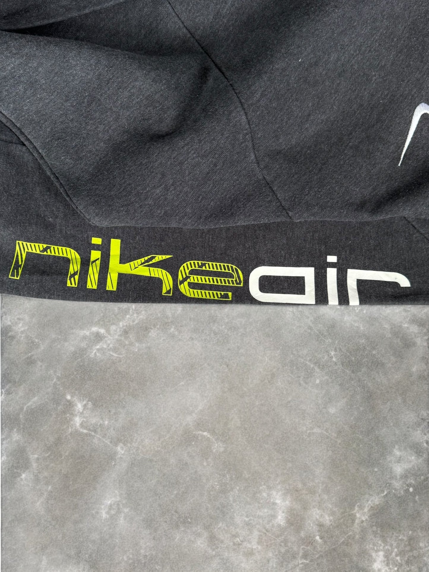 Vintage 2000's grey Nike Air Max graphic print logo technical zip up hoodie (L)
