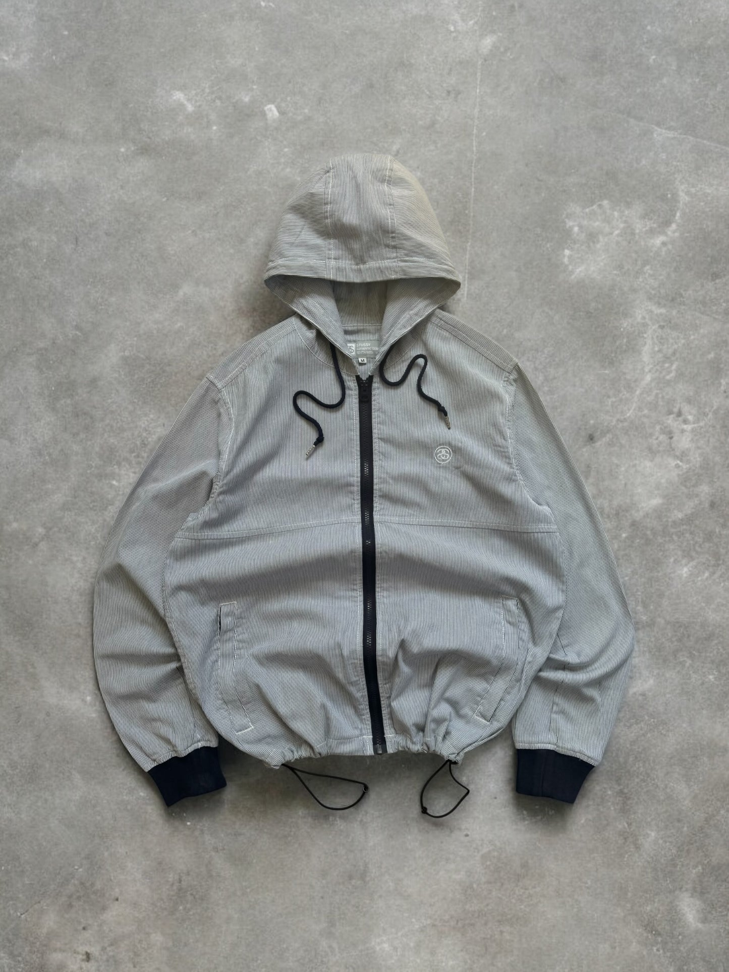 Vintage 2000's striped stussy technical jacket (M)
