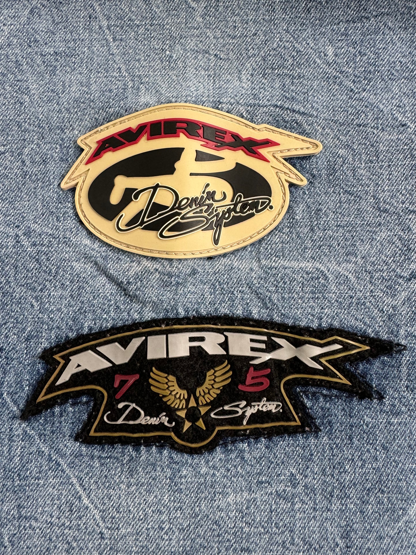 Vintage 90's light wash Avirex denim jacket (XL)