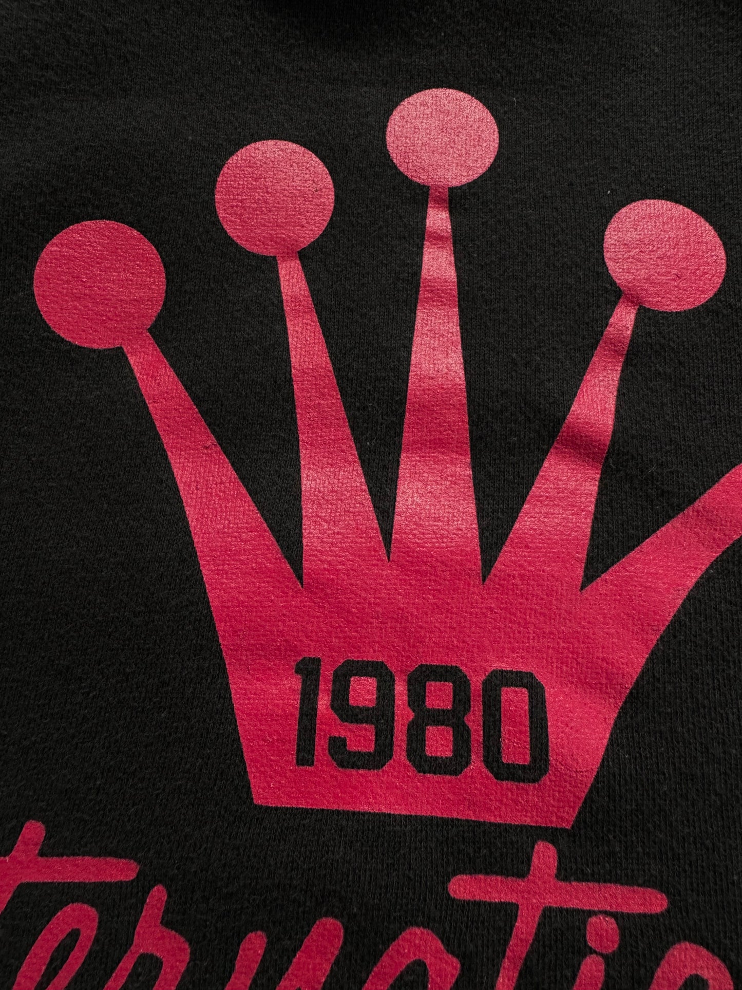 Vintage 2000's black and pink Stussy graphic hoodie (L)