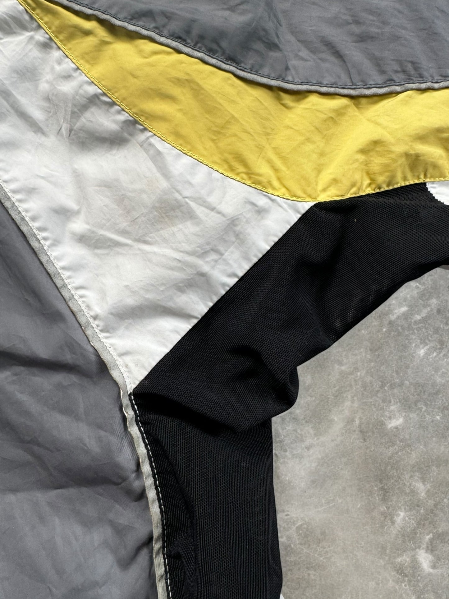 Vintage 90's grey black and white Nike technical jacket (XL)