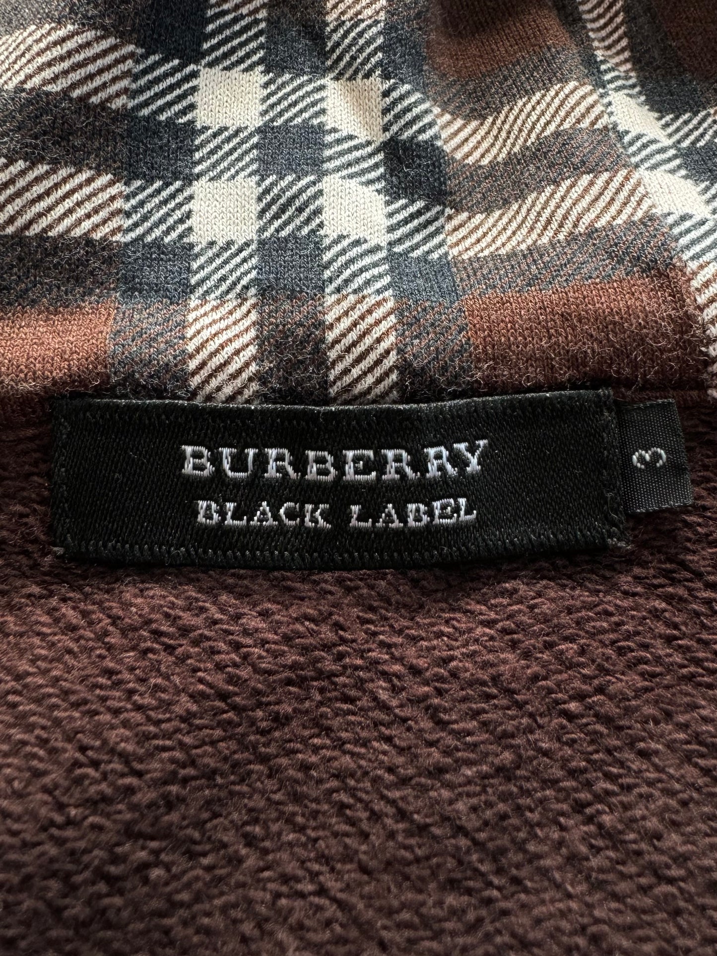 Vintage 2000's washed brown Burberry nova check zip up hoodie (S)