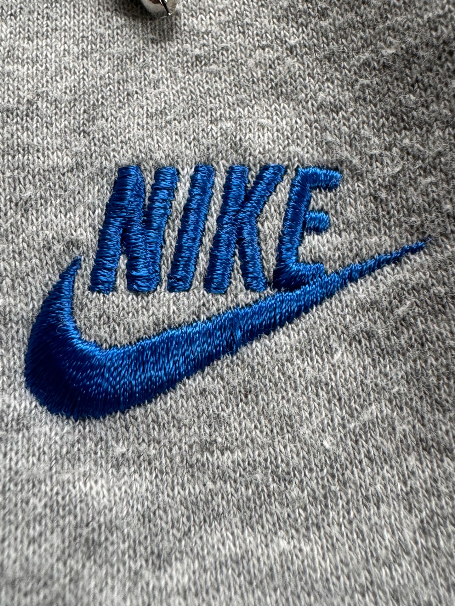 Vintage 2000's Y2K grey and blue Nike embroidered striped print hoodie (S)