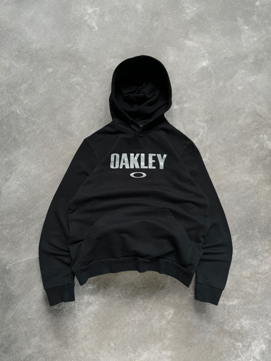 Vintage 2000's Oakley graphic print centre logo hoodie (S)