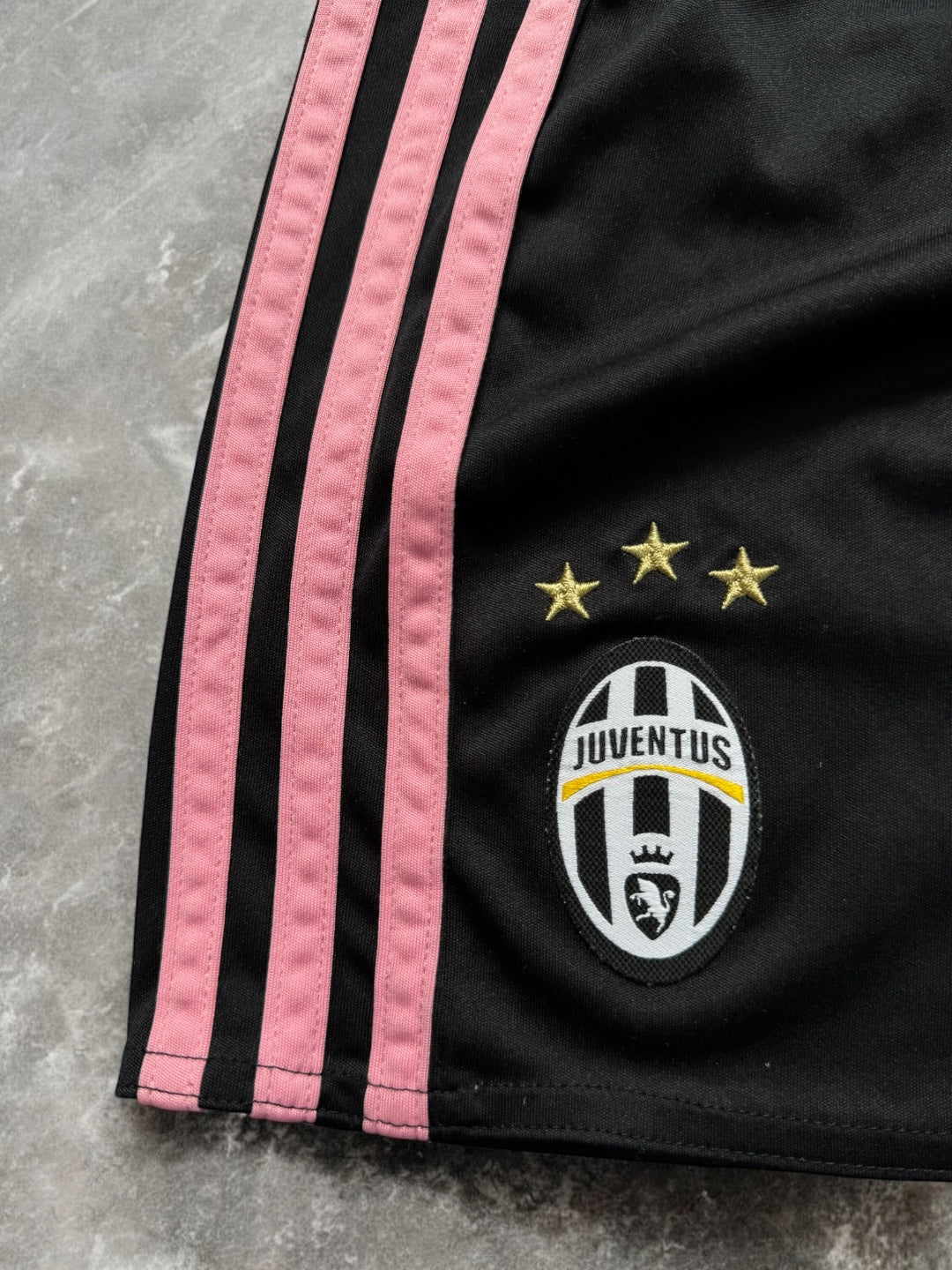 Vintage 2000's black and pink Adidas Juventus football shorts (M)