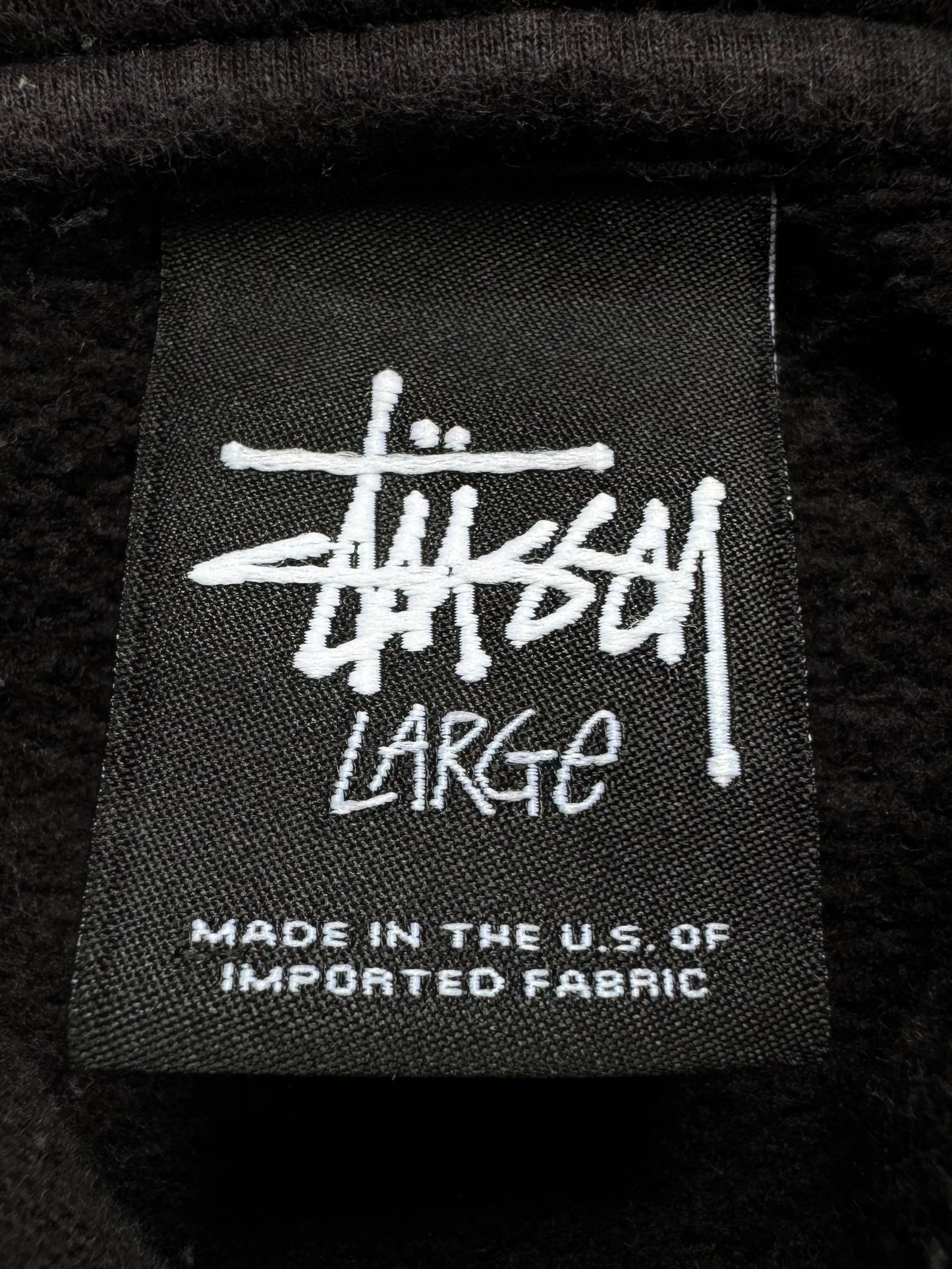 Vintage 2000's black and pink Stussy graphic hoodie (L)