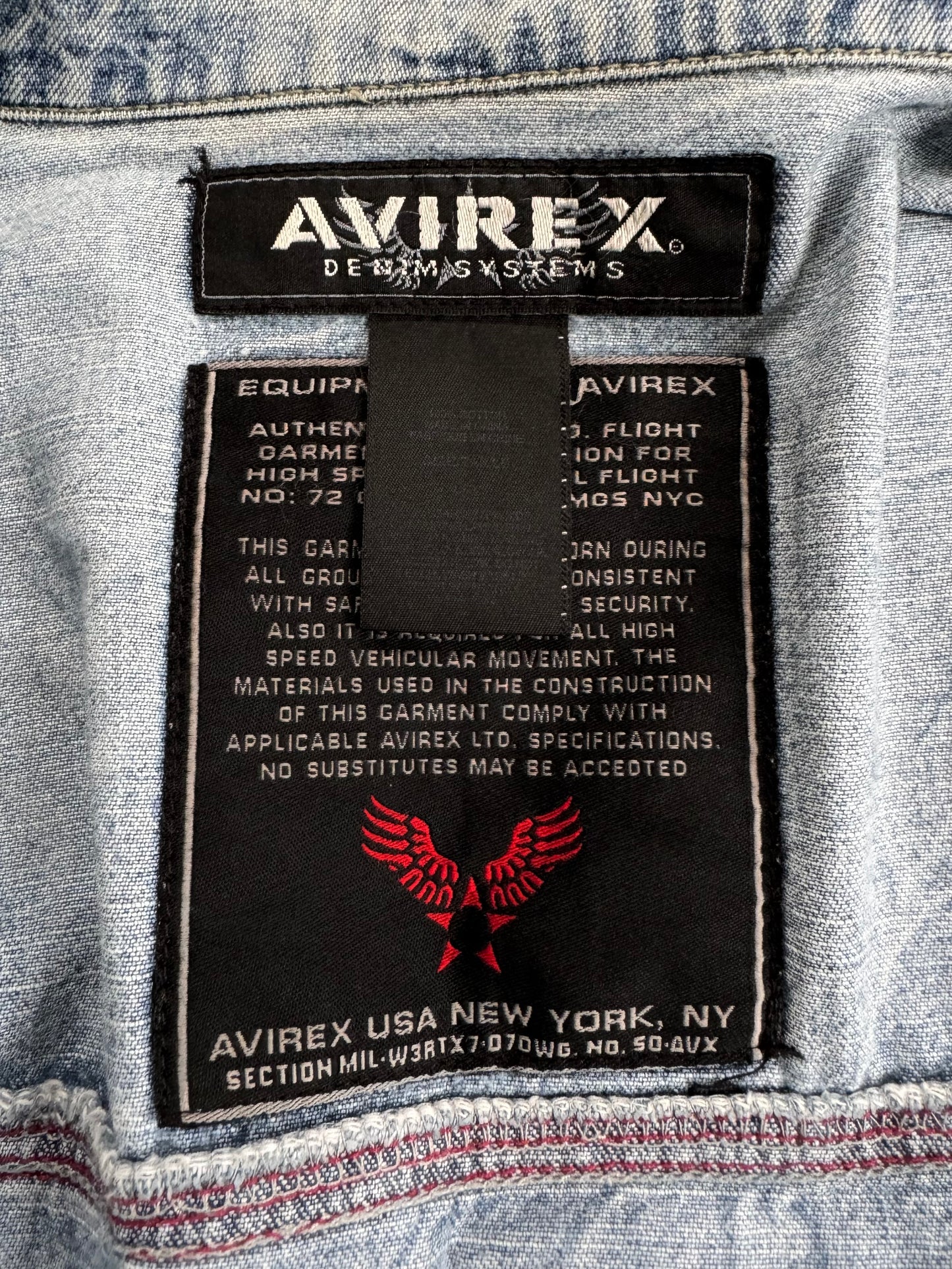 Vintage 90's light wash Avirex denim jacket (XL)