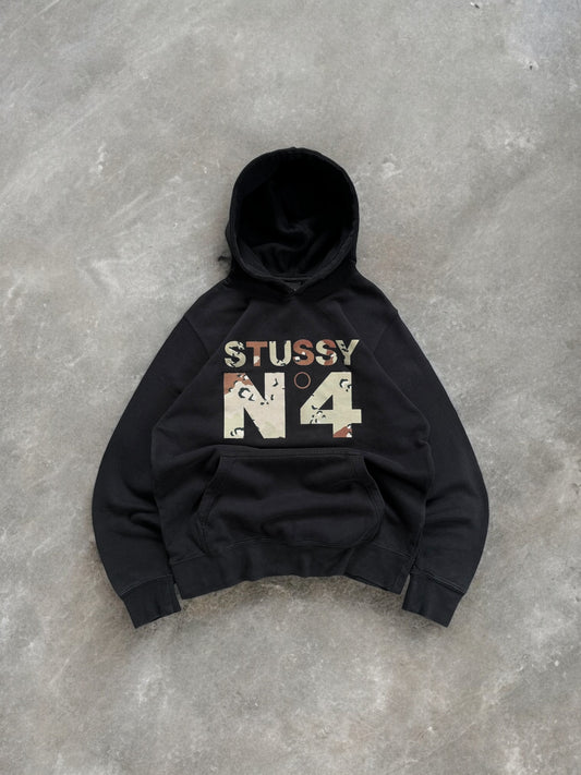 Vintage 2000's black and desert camo Stussy graphic hoodie (S)
