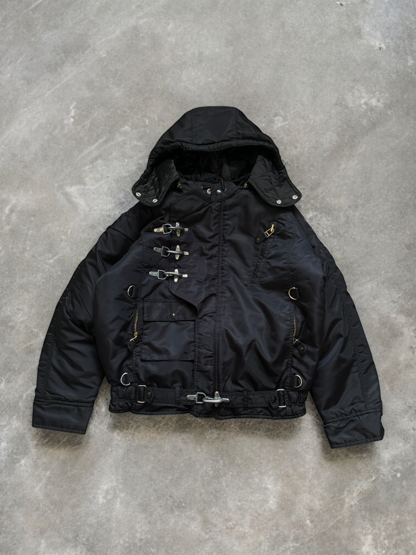 Vintage 90's firemans metal clasp bomber jacket (M)