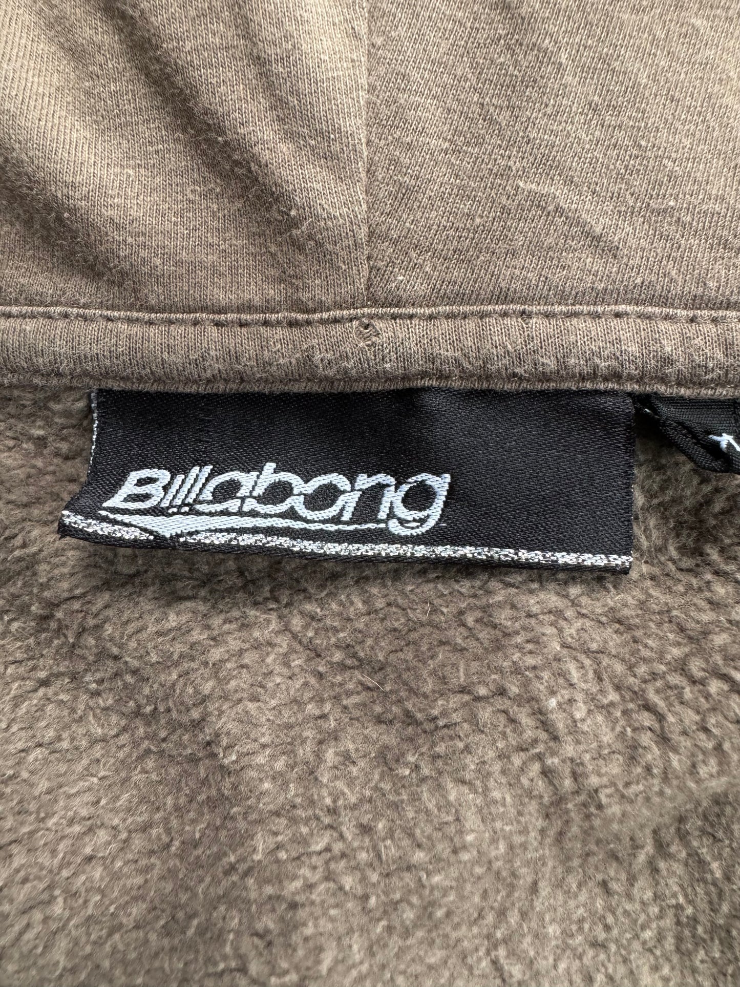Vintage 2000's brown and beige/cream Billabong tartan / plaid zip up hoodie (XL)