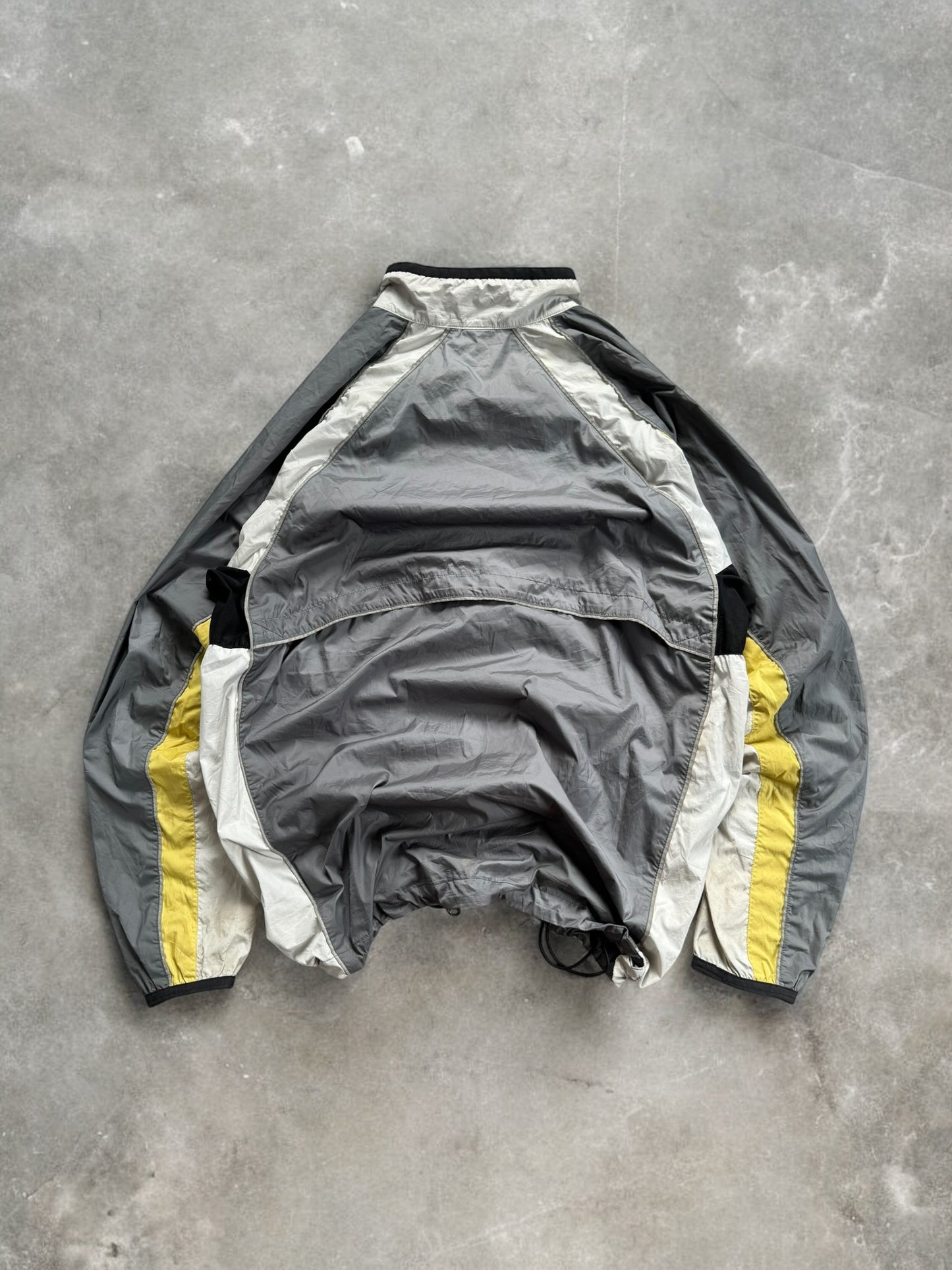 Vintage 90's grey black and white Nike technical jacket (XL)