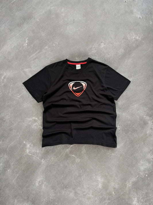 Vintage 2000's Nike T90 centre swoosh crest logo printed graphic gradient t shirt (L)