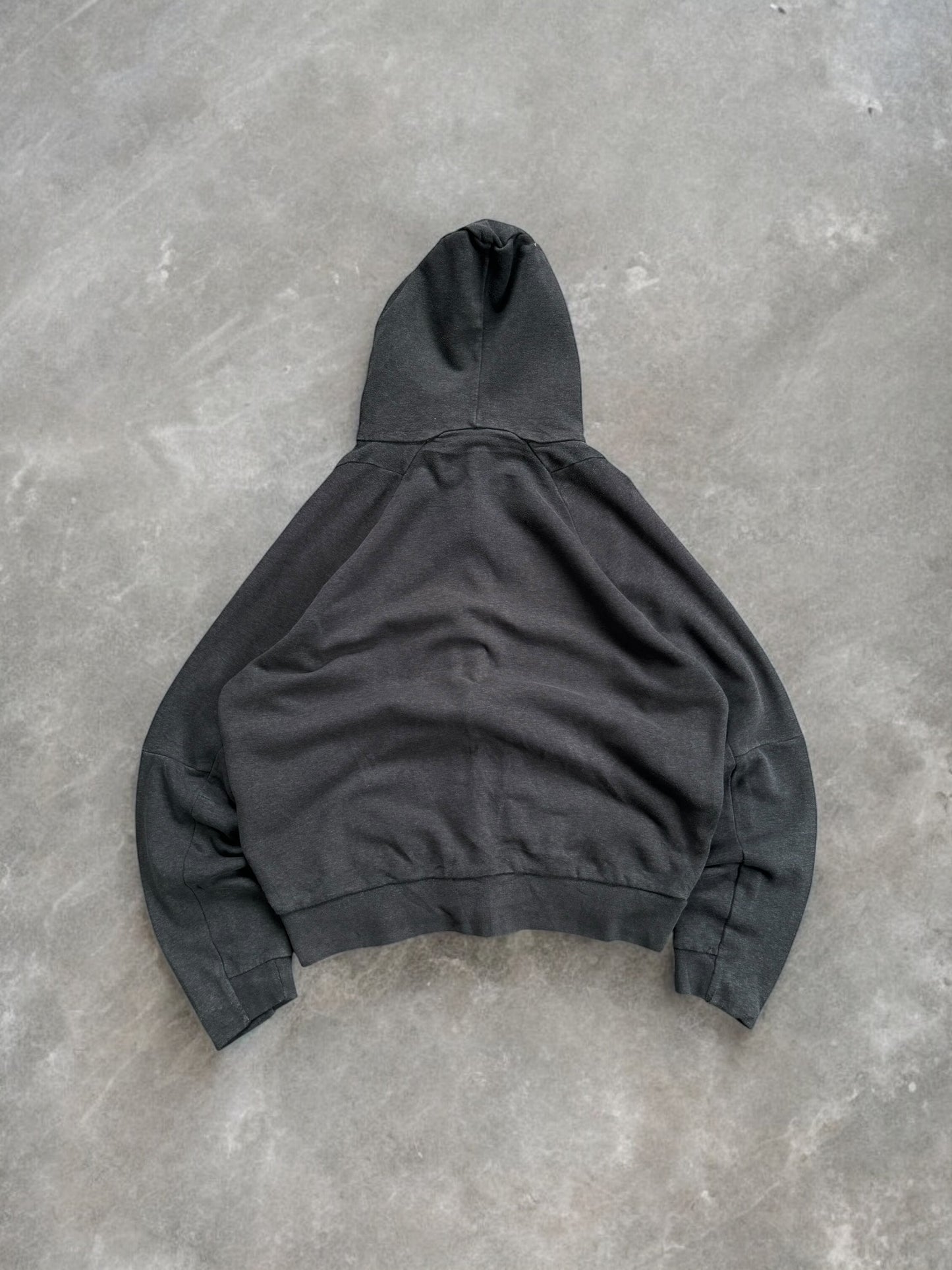 Vintage 2000's grey Nike Air Max graphic print logo technical zip up hoodie (L)