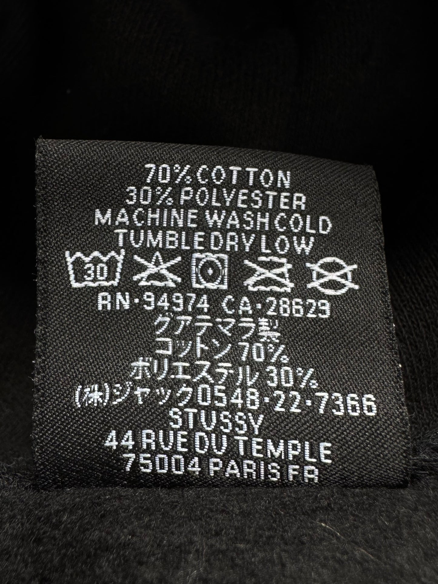 Vintage 2000's Stussy graphic print logo hoodie (M)