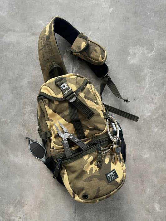 Vintage 90's camo Avirex technical sling bag