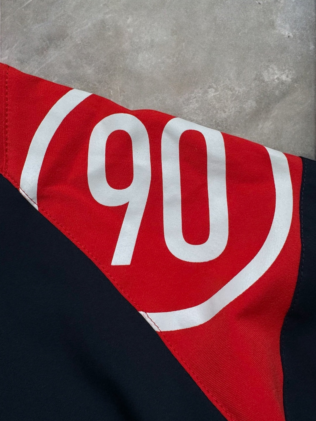 Vintage 2000's navy and red Nike T90 two tone panelled technical t shirt (L)