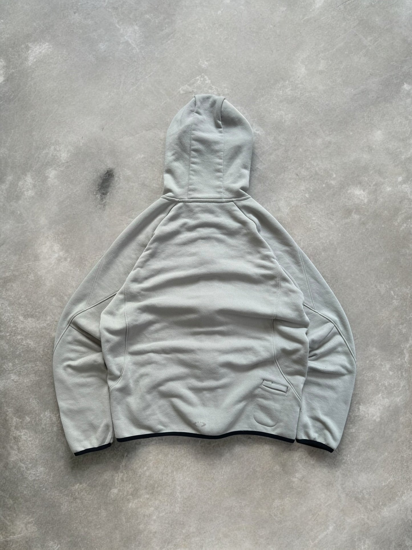 Vintage 2000's black and light grey Oakley graphic print logo zip up technical hoodie (M)