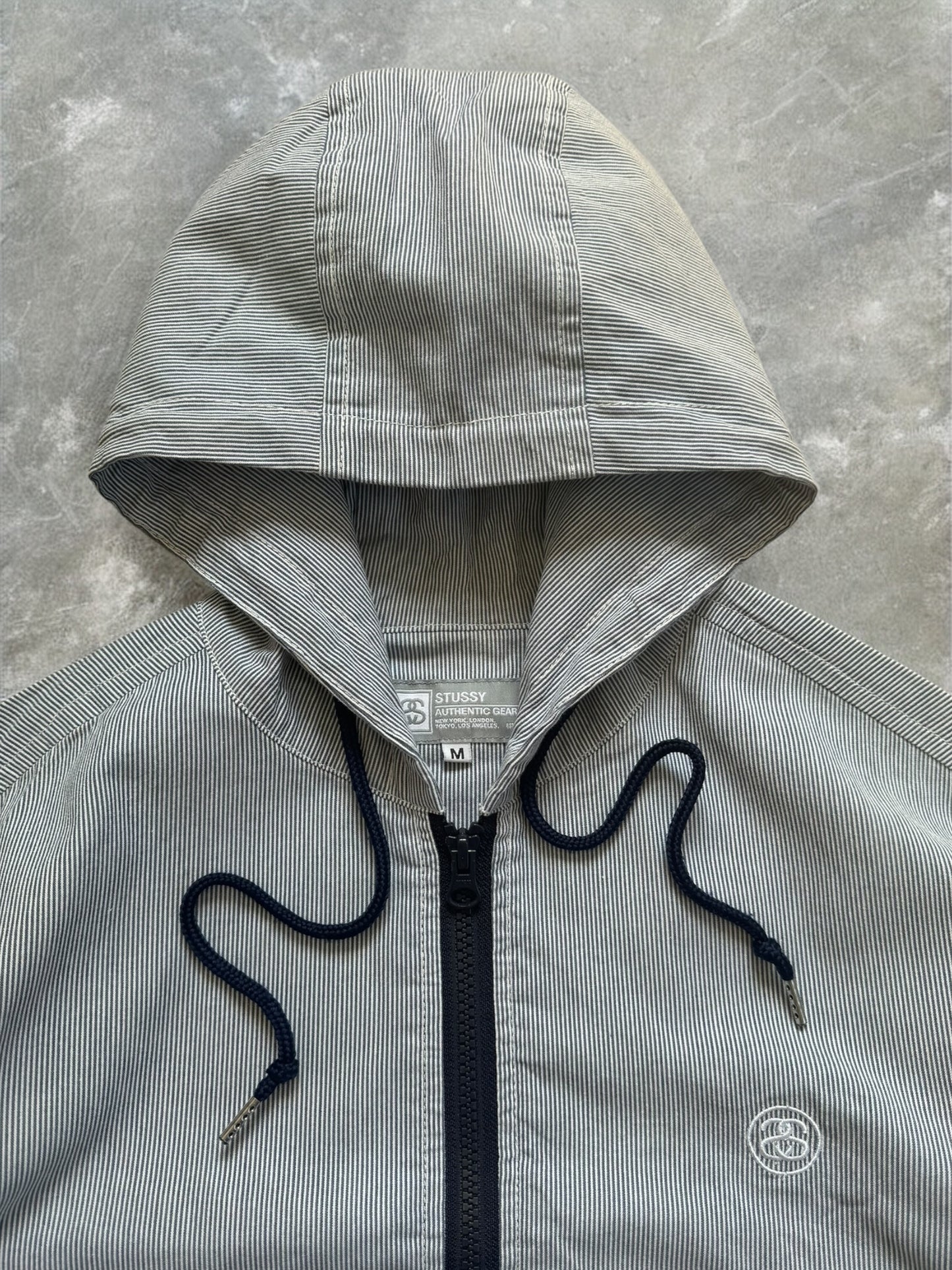 Vintage 2000's striped stussy technical jacket (M)