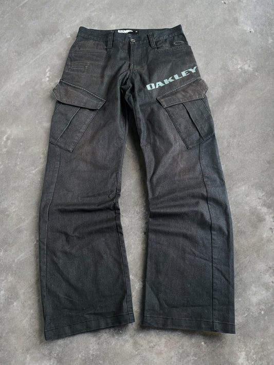 Vintage 2000's grey Oakley industrial archival technical cargo pants (M)