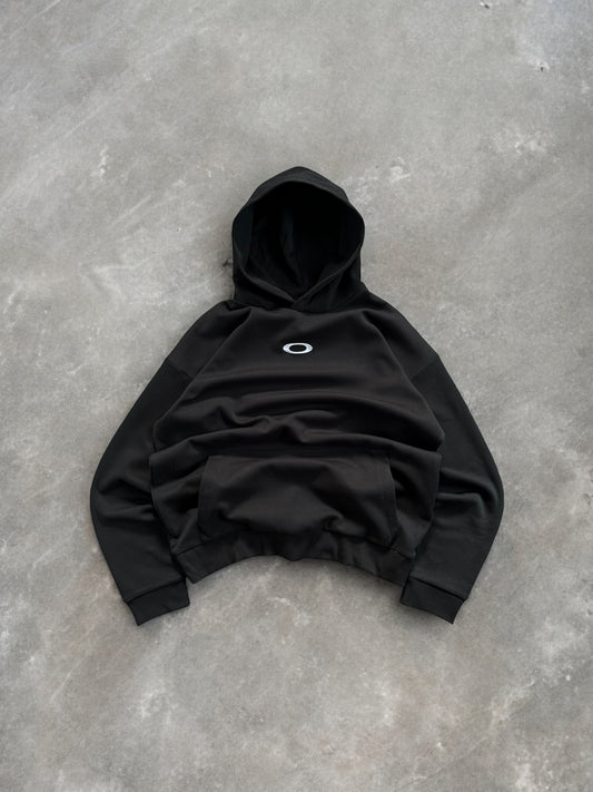 Black and white Oakley centre logo embroidered hoodie (L)