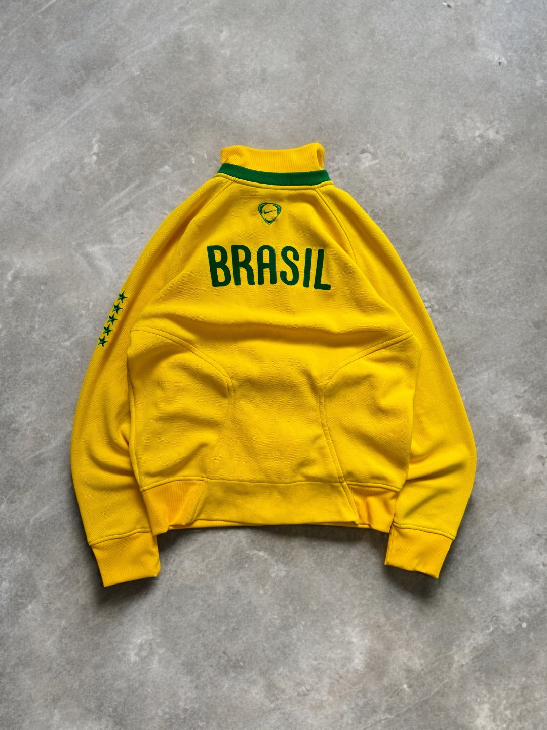Vintage 2000's green and yellow Nike Brazil football track jacket (XL)