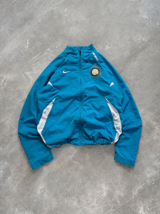 Vintage 2000's Y2K blue and white Nike T90 Inter Milan football technical track jacket (M)
