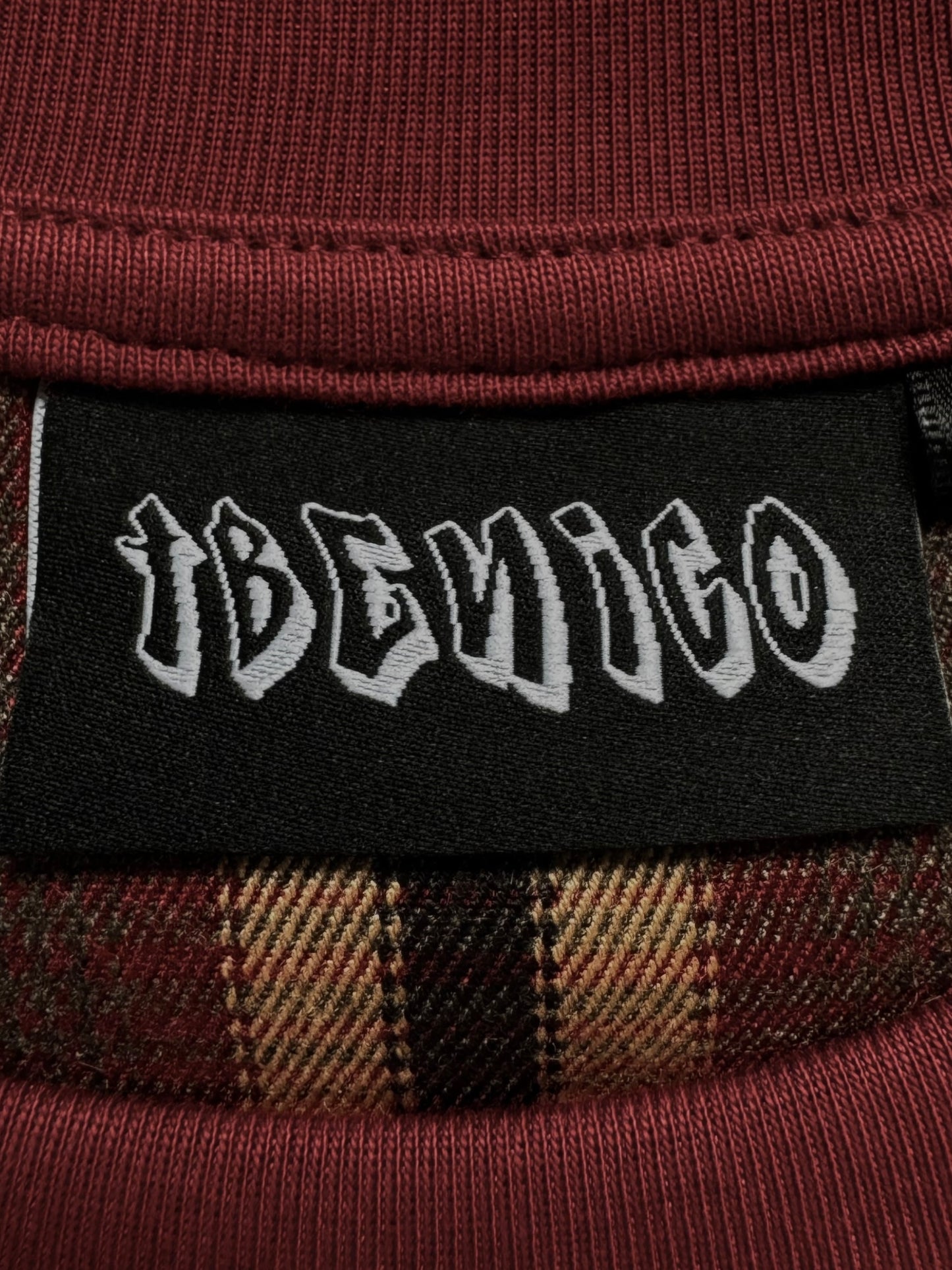Tbenico rossa tartan panel rig t shirt